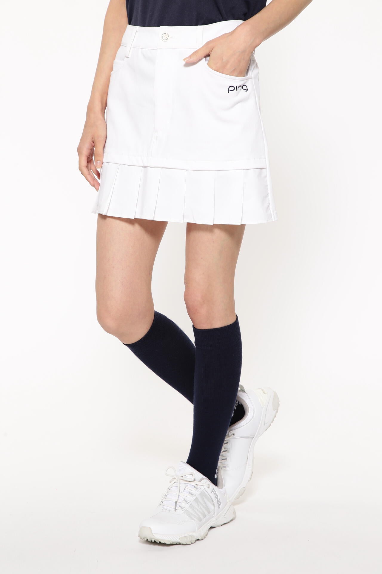 【PING APPAREL】フェイクレイヤードプリーツスカート <LADIES LINE><NATIVE> (LADIES)