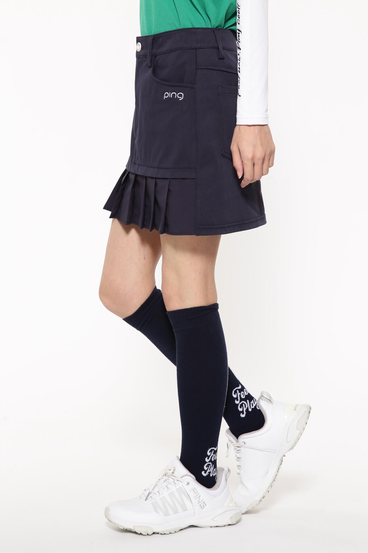 【PING APPAREL】フェイクレイヤードプリーツスカート <LADIES LINE><NATIVE> (LADIES)