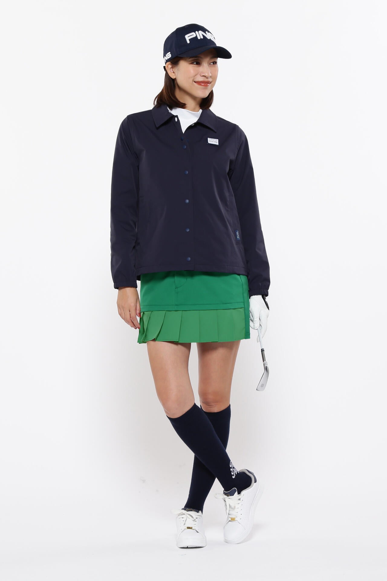 【PING APPAREL】フェイクレイヤードプリーツスカート <LADIES LINE><NATIVE> (LADIES)