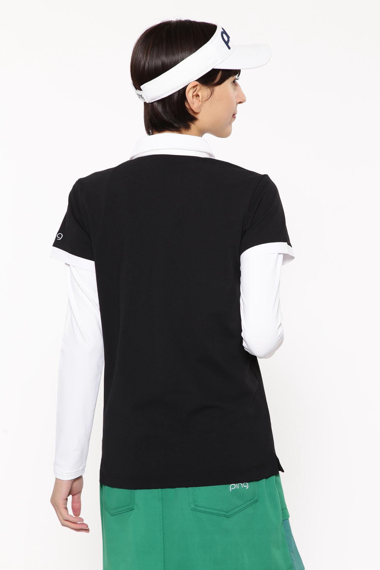 【PING APPAREL】カノコポロ 天竺インナー ネクタイ付きレイヤードツインセット <LADIES LINE> (LADIES)