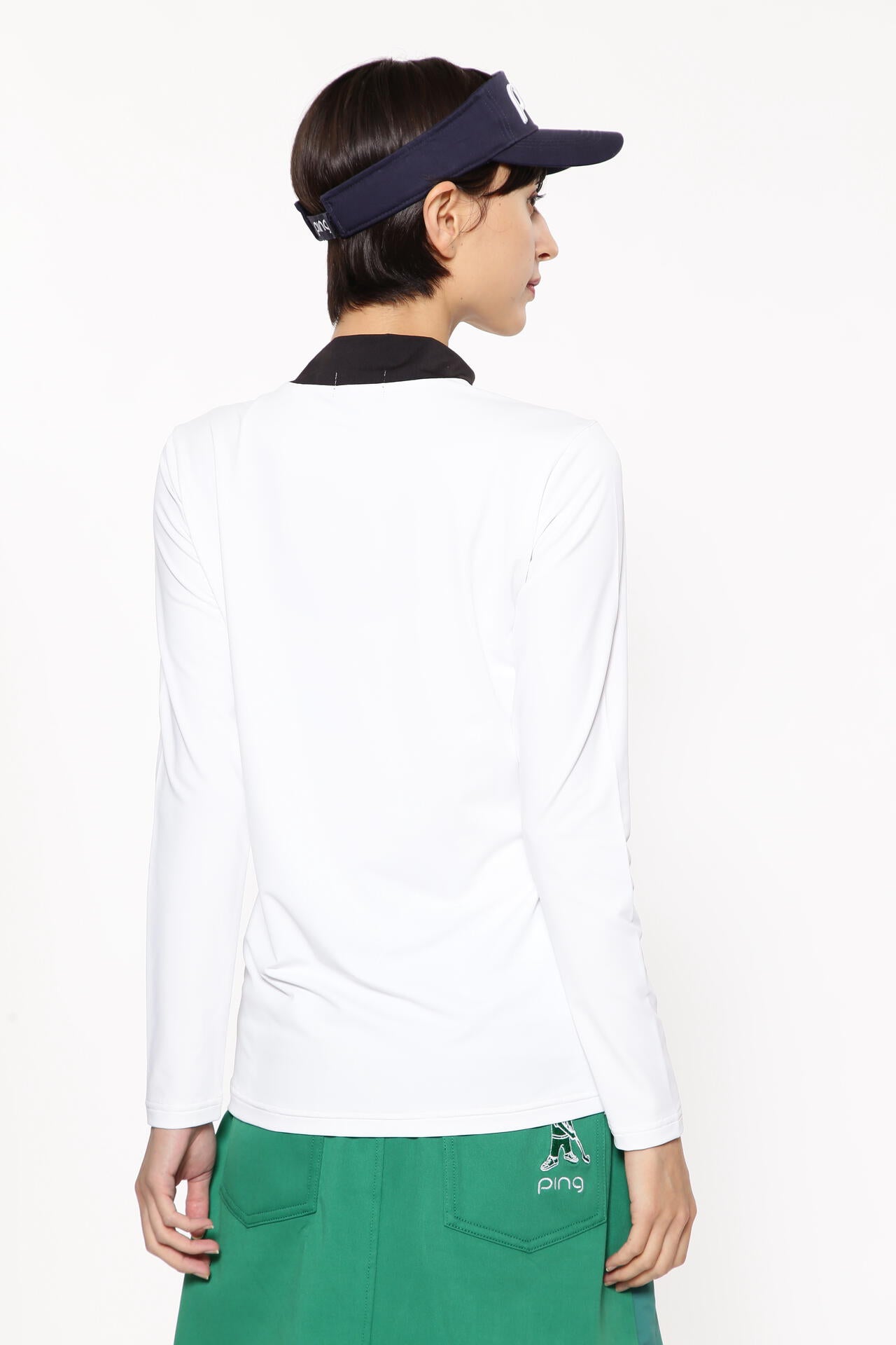 【PING APPAREL】カノコポロ 天竺インナー ネクタイ付きレイヤードツインセット <LADIES LINE> (LADIES)