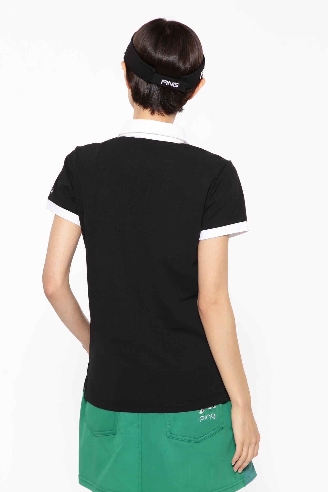 【PING APPAREL】カノコポロ 天竺インナー ネクタイ付きレイヤードツインセット <LADIES LINE> (LADIES)