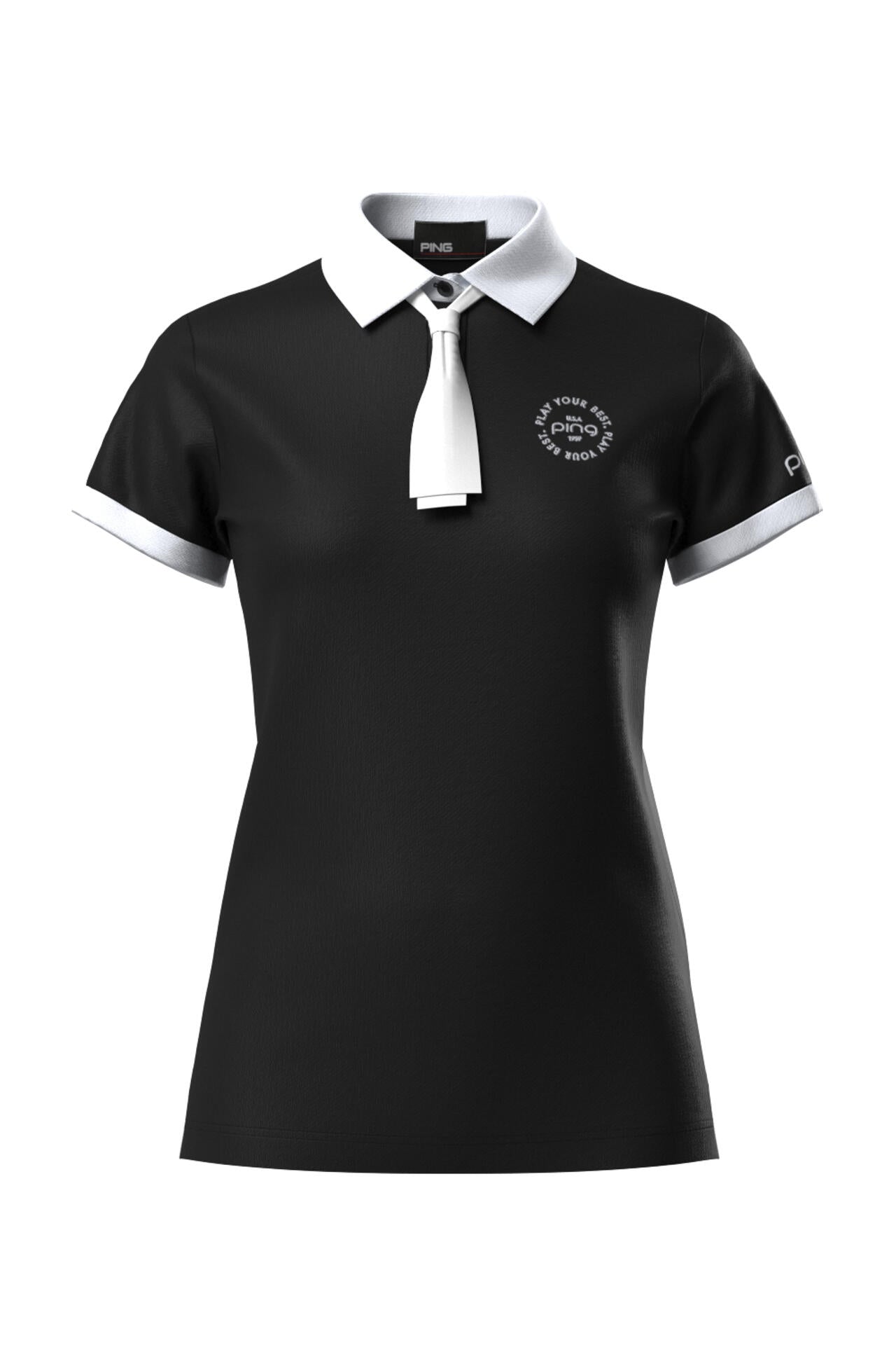 【PING APPAREL】カノコポロ 天竺インナー ネクタイ付きレイヤードツインセット <LADIES LINE> (LADIES)