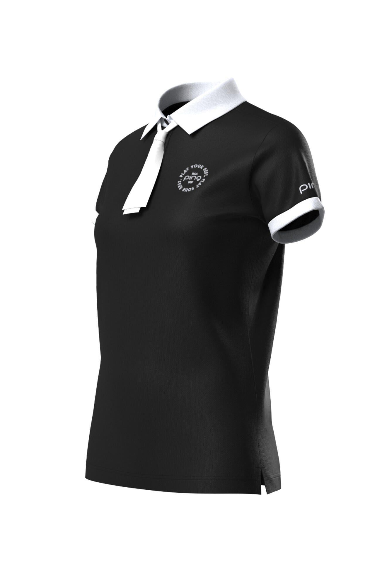 【PING APPAREL】カノコポロ 天竺インナー ネクタイ付きレイヤードツインセット <LADIES LINE> (LADIES)