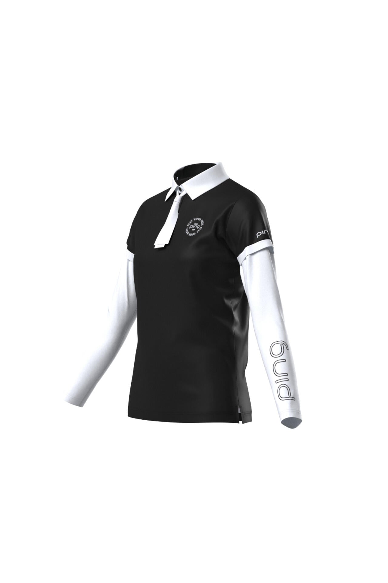 【PING APPAREL】カノコポロ 天竺インナー ネクタイ付きレイヤードツインセット <LADIES LINE> (LADIES)