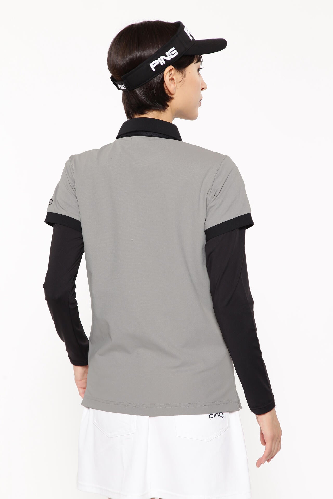 【PING APPAREL】カノコポロ 天竺インナー ネクタイ付きレイヤードツインセット <LADIES LINE> (LADIES)