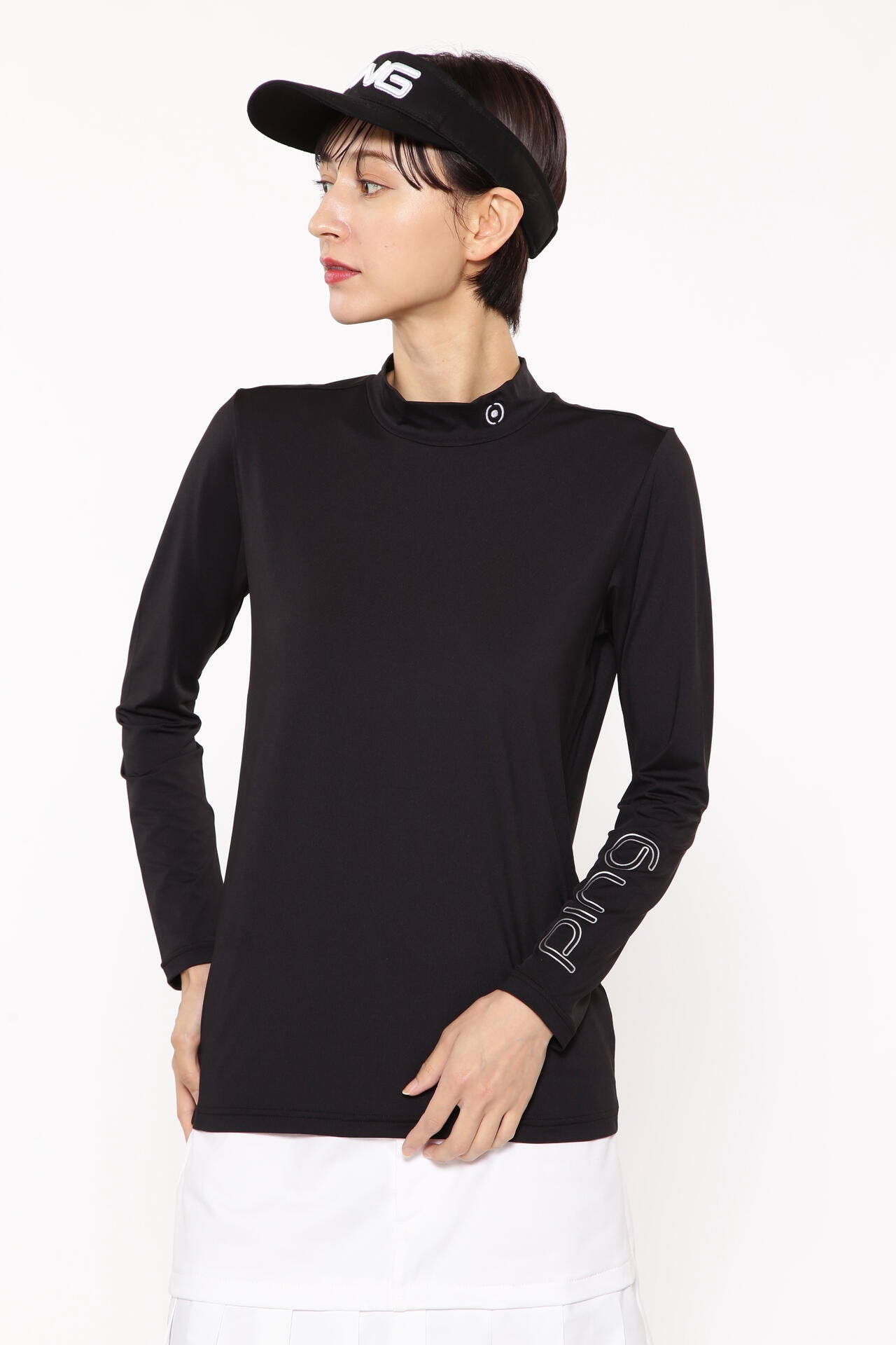 【PING APPAREL】カノコポロ 天竺インナー ネクタイ付きレイヤードツインセット <LADIES LINE> (LADIES)