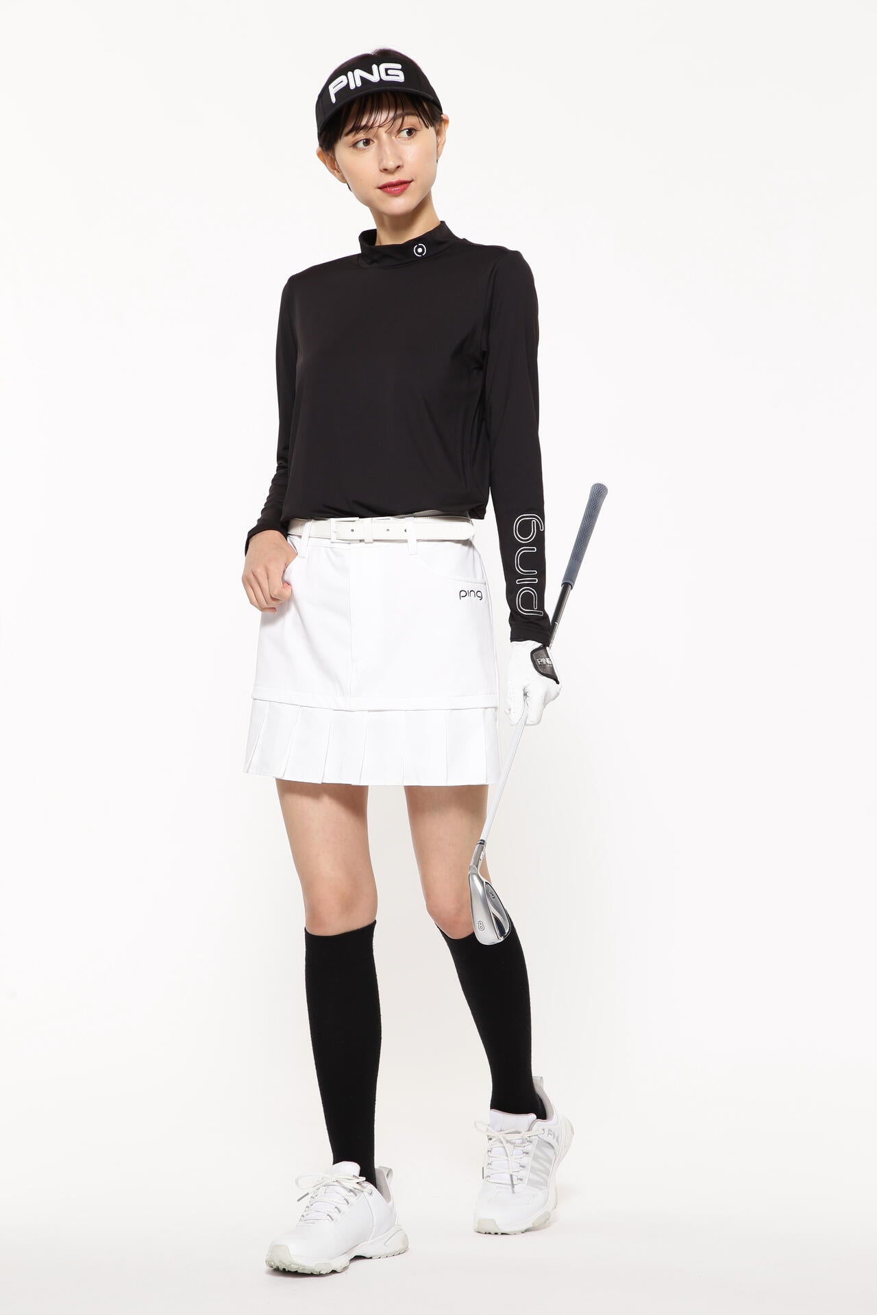 【PING APPAREL】カノコポロ 天竺インナー ネクタイ付きレイヤードツインセット <LADIES LINE> (LADIES)