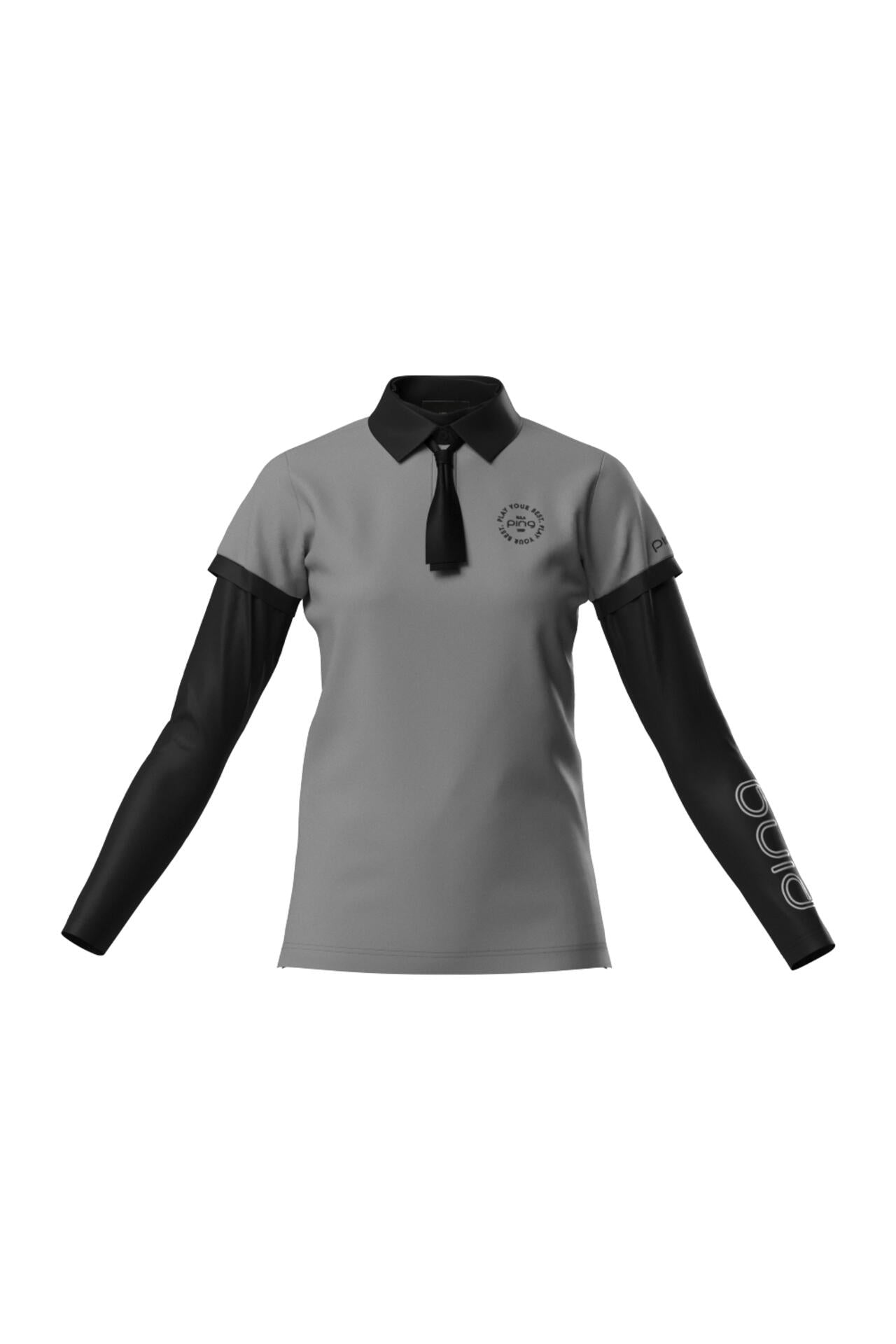 【PING APPAREL】カノコポロ 天竺インナー ネクタイ付きレイヤードツインセット <LADIES LINE> (LADIES)
