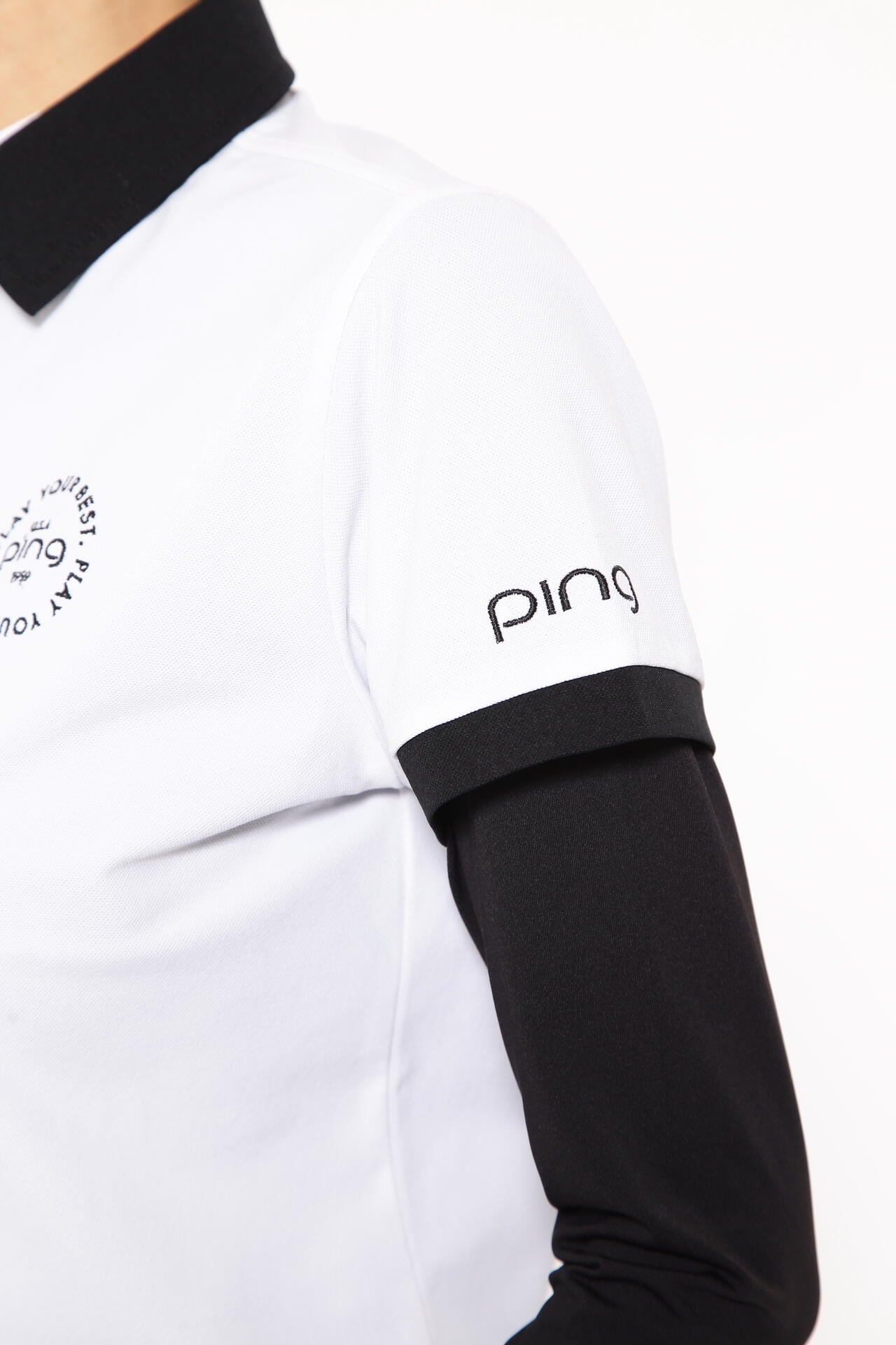 【PING APPAREL】カノコポロ 天竺インナー ネクタイ付きレイヤードツインセット <LADIES LINE> (LADIES)