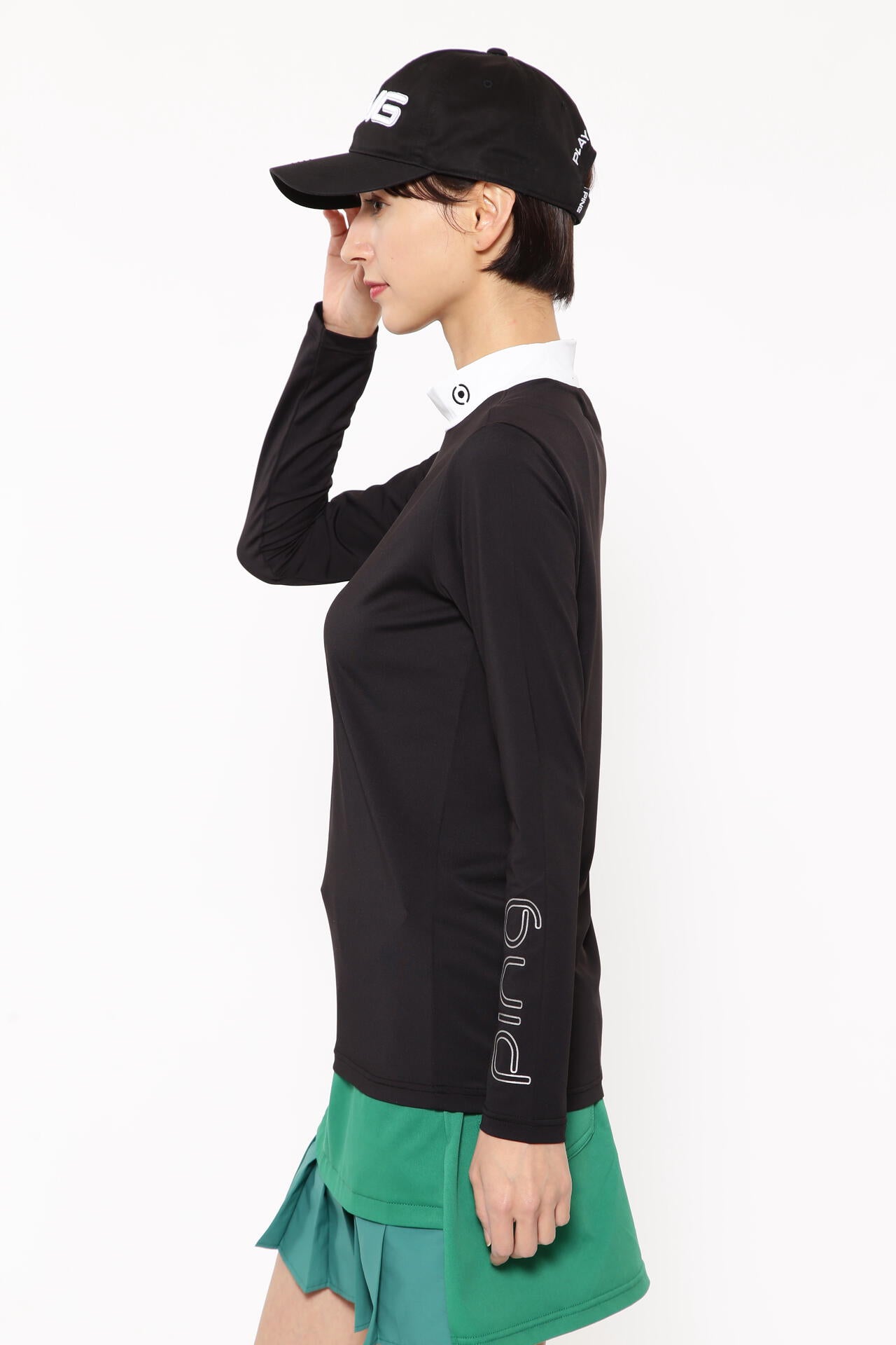 【PING APPAREL】カノコポロ 天竺インナー ネクタイ付きレイヤードツインセット <LADIES LINE> (LADIES)