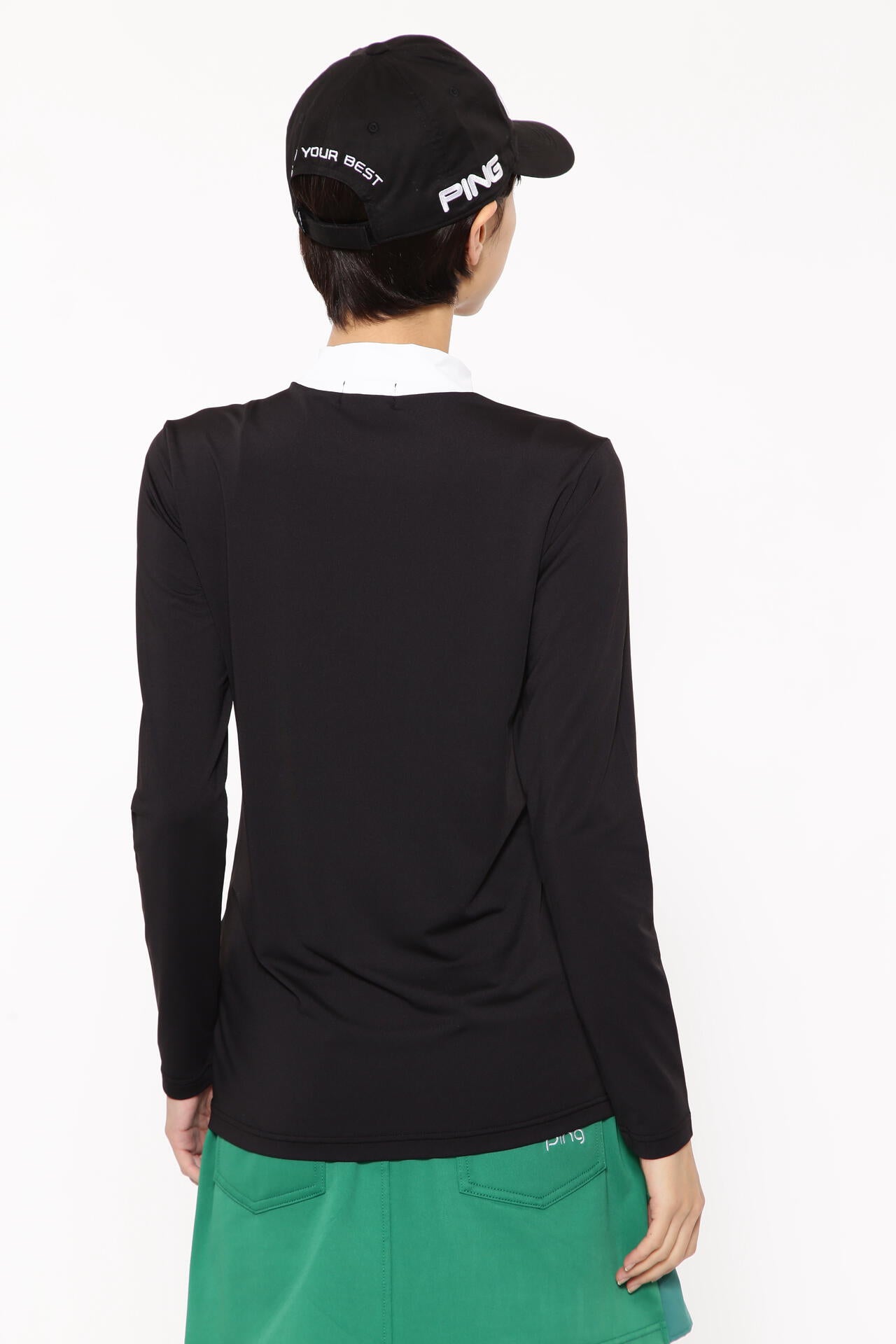 【PING APPAREL】カノコポロ 天竺インナー ネクタイ付きレイヤードツインセット <LADIES LINE> (LADIES)