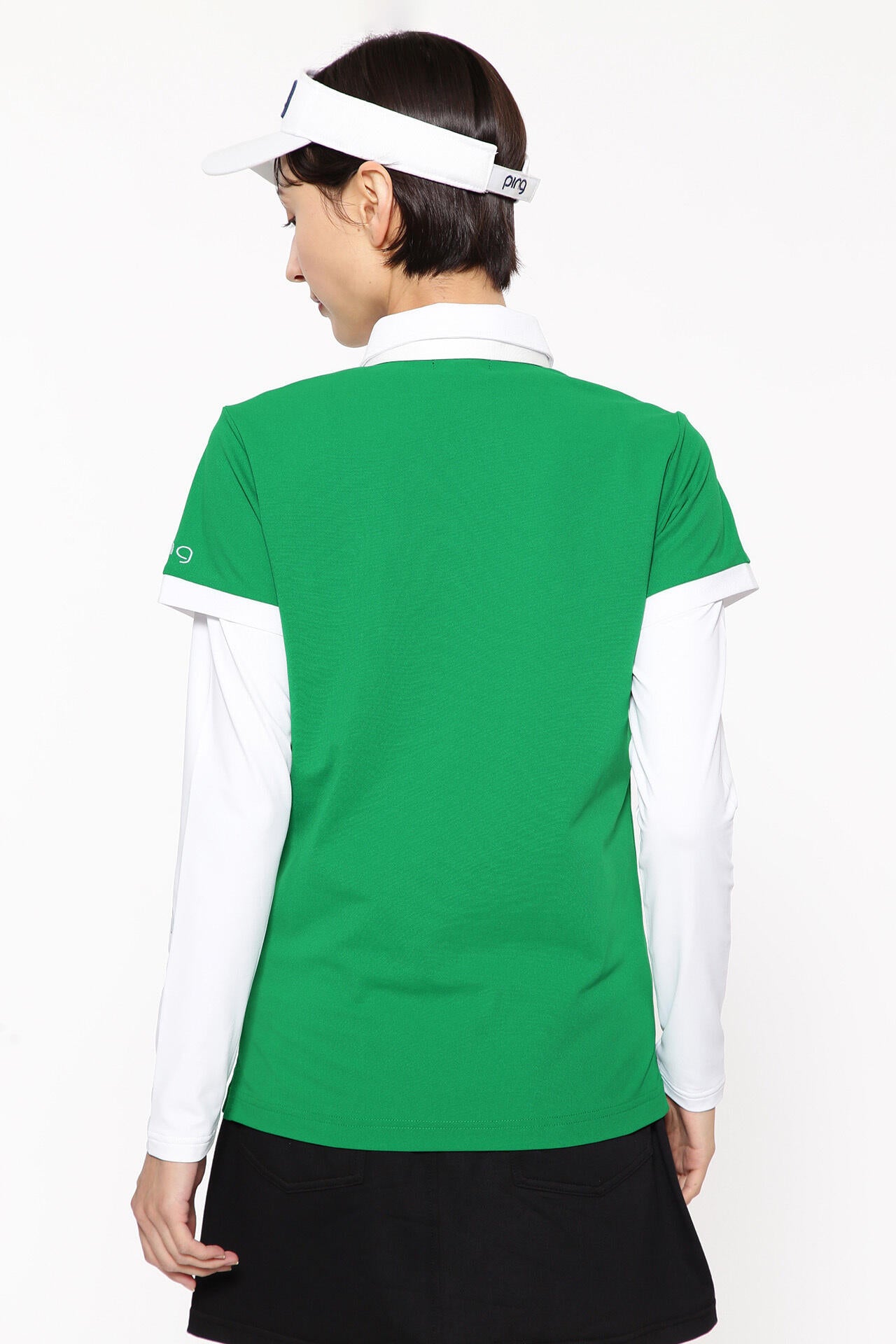 【PING APPAREL】カノコポロ 天竺インナー ネクタイ付きレイヤードツインセット <LADIES LINE> (LADIES)