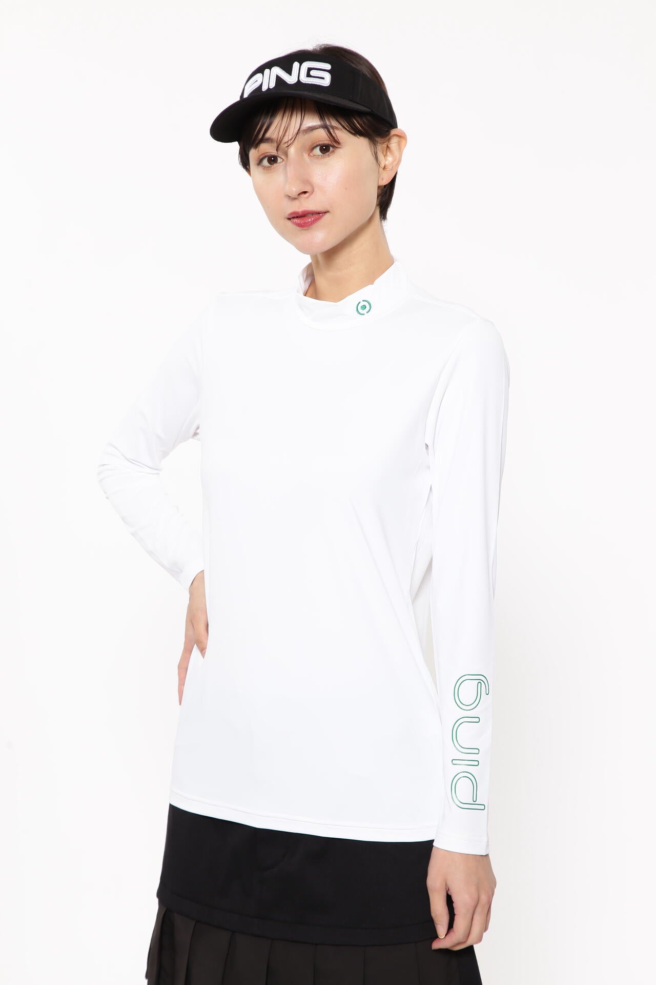 【PING APPAREL】カノコポロ 天竺インナー ネクタイ付きレイヤードツインセット <LADIES LINE> (LADIES)