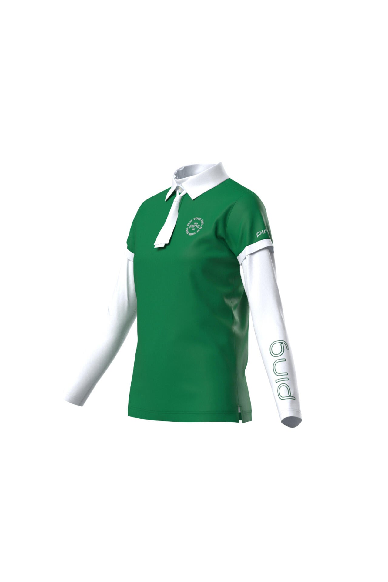 【PING APPAREL】カノコポロ 天竺インナー ネクタイ付きレイヤードツインセット <LADIES LINE> (LADIES)