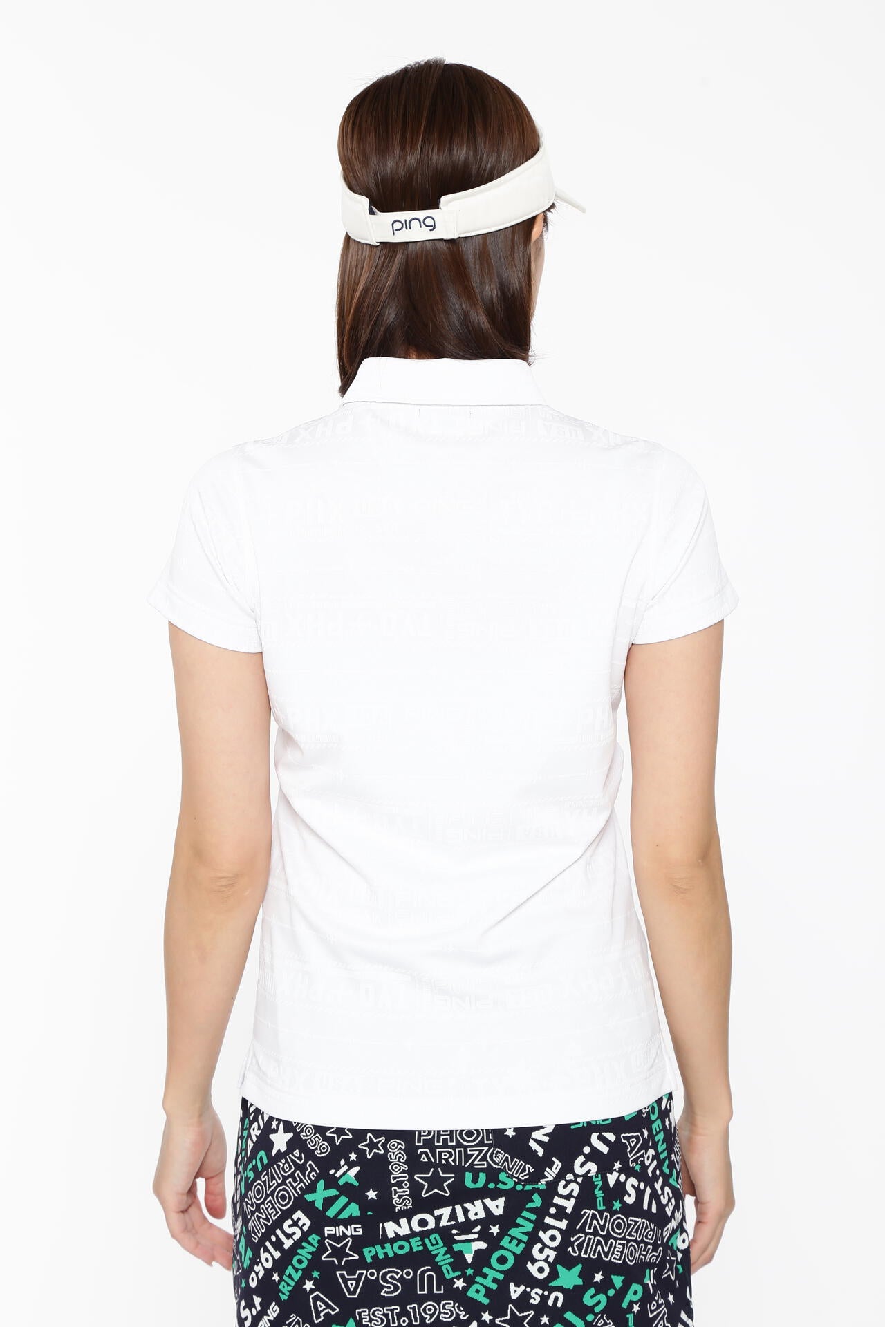 【PING APPAREL】チケット柄ジャガード半袖ポロシャツ <LADIES LINE><NATIVE> (LADIES)