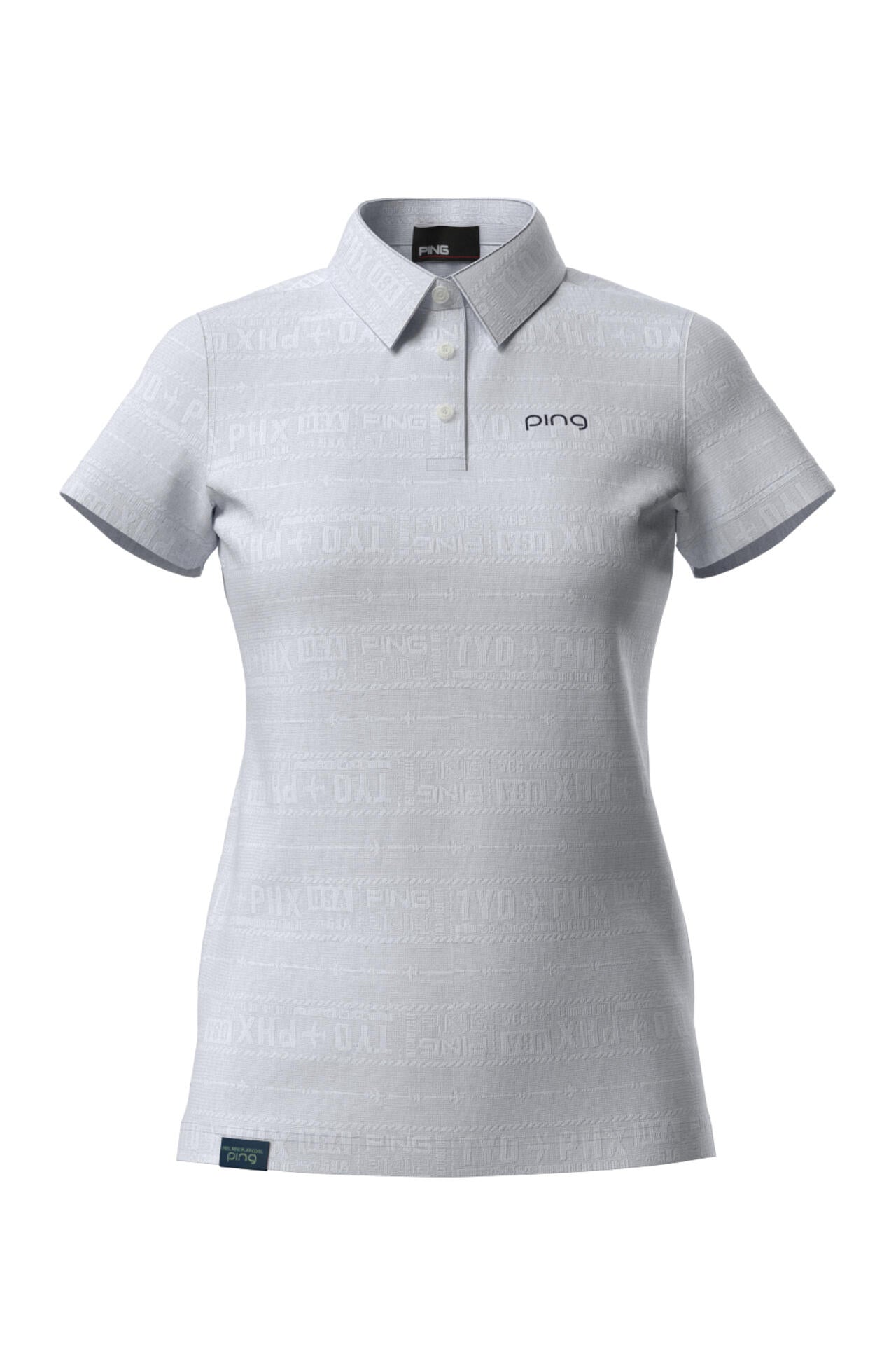 【PING APPAREL】チケット柄ジャガード半袖ポロシャツ <LADIES LINE><NATIVE> (LADIES)