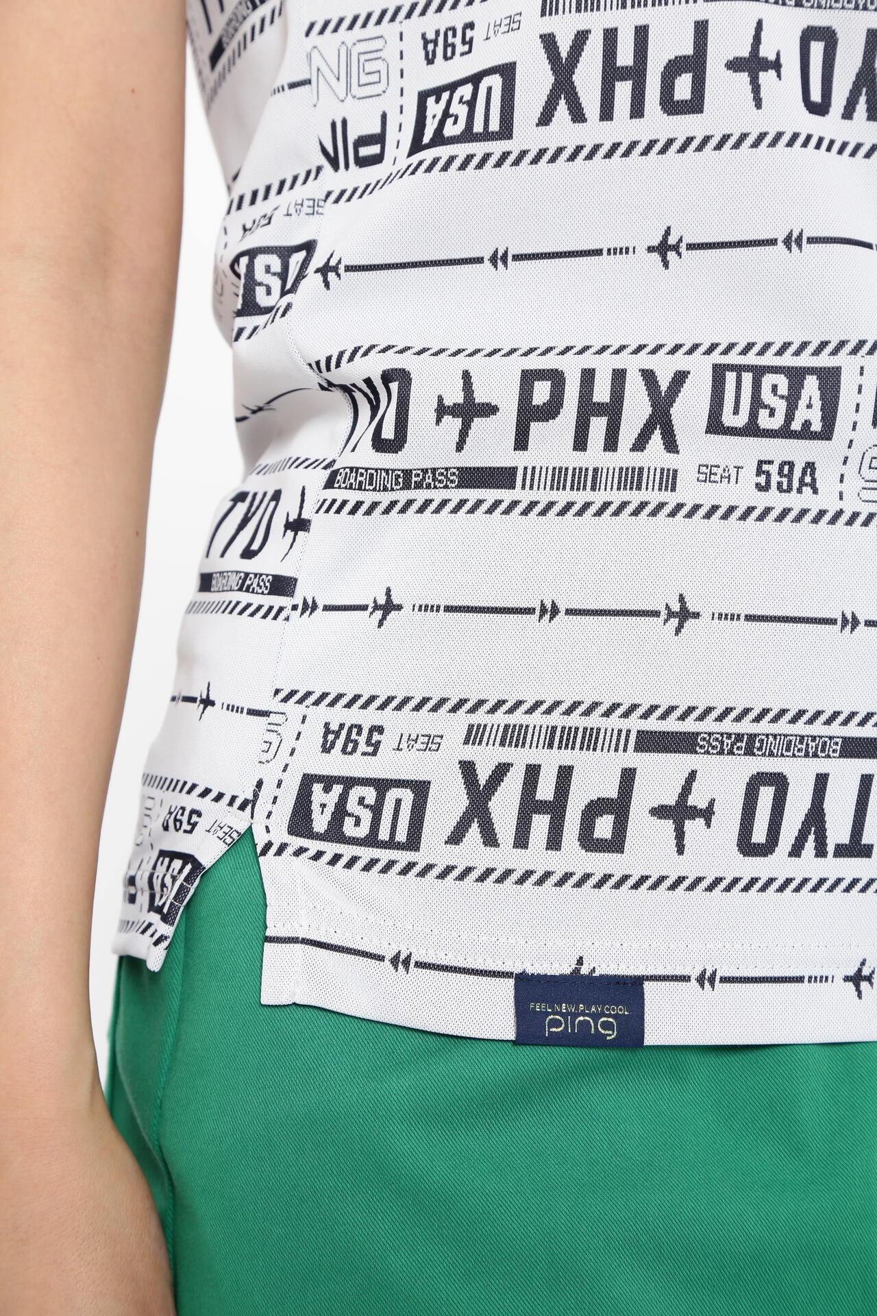 【PING APPAREL】チケット柄ジャガード半袖ポロシャツ <LADIES LINE><NATIVE> (LADIES)