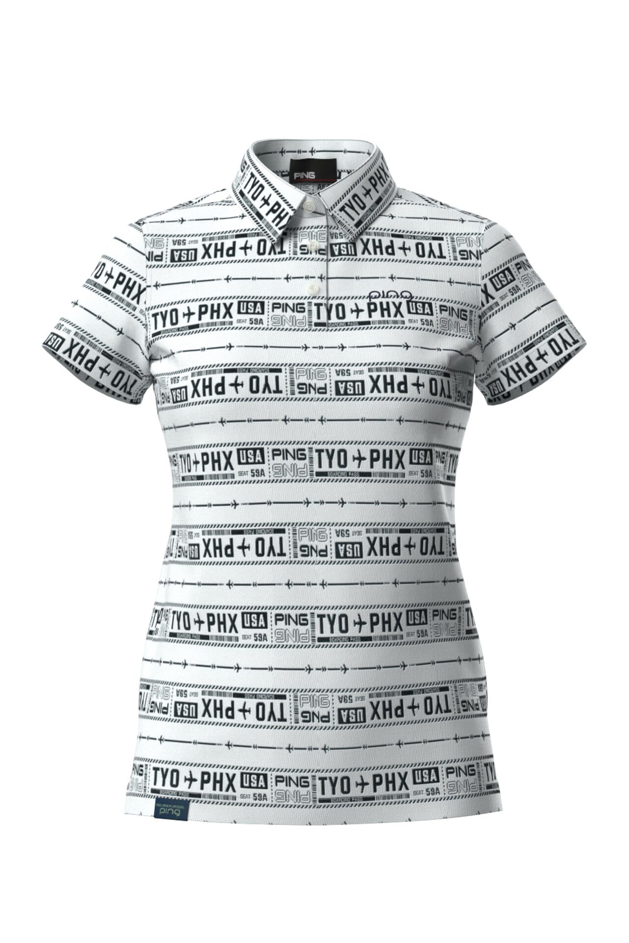 【PING APPAREL】チケット柄ジャガード半袖ポロシャツ <LADIES LINE><NATIVE> (LADIES)