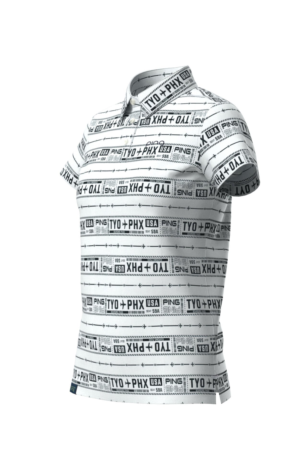 【PING APPAREL】チケット柄ジャガード半袖ポロシャツ <LADIES LINE><NATIVE> (LADIES)