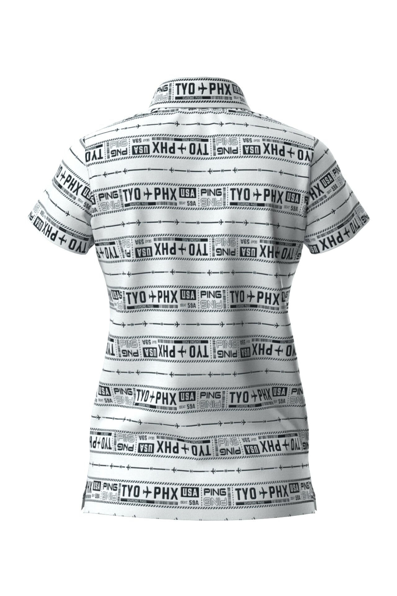 【PING APPAREL】チケット柄ジャガード半袖ポロシャツ <LADIES LINE><NATIVE> (LADIES)
