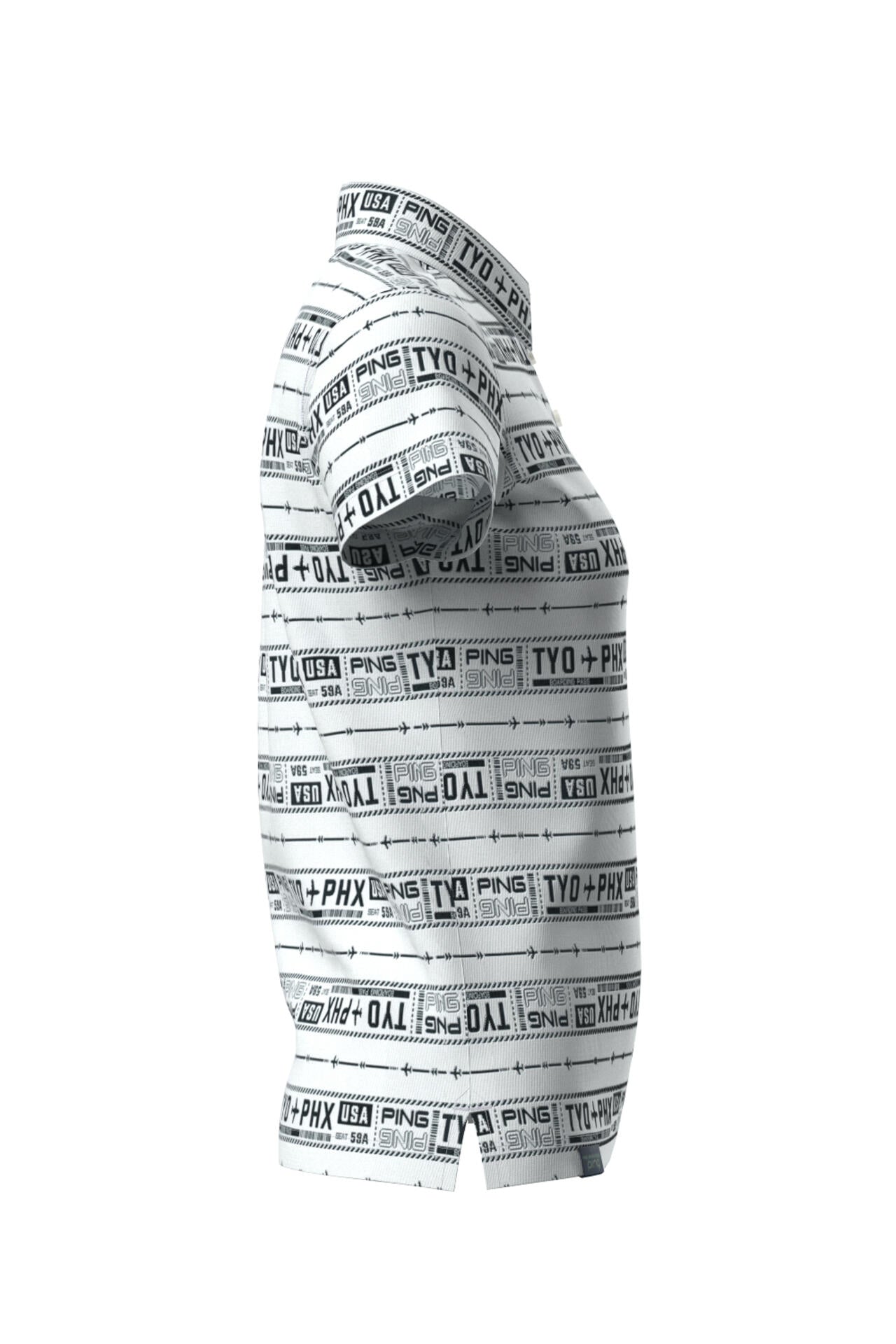 【PING APPAREL】チケット柄ジャガード半袖ポロシャツ <LADIES LINE><NATIVE> (LADIES)