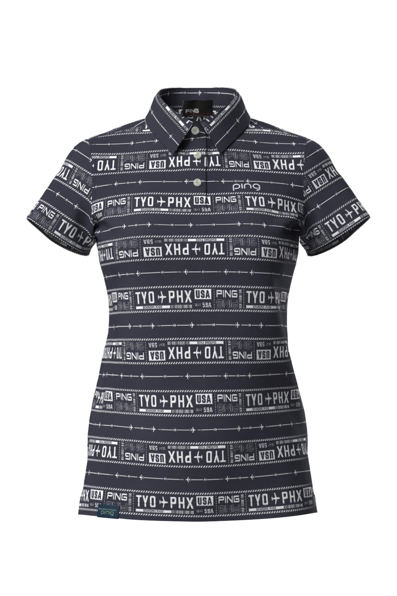 【PING APPAREL】チケット柄ジャガード半袖ポロシャツ <LADIES LINE><NATIVE> (LADIES)