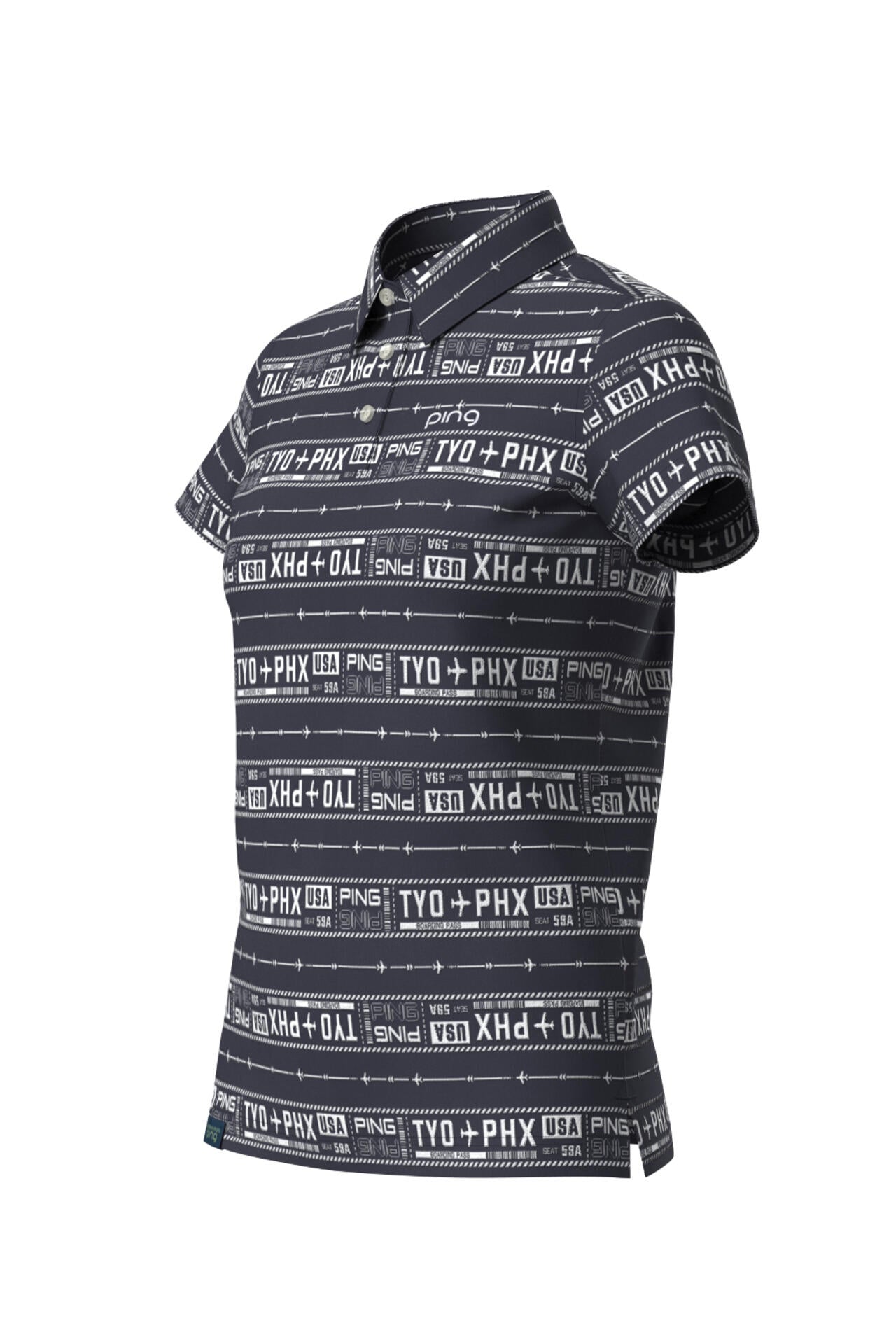 【PING APPAREL】チケット柄ジャガード半袖ポロシャツ <LADIES LINE><NATIVE> (LADIES)