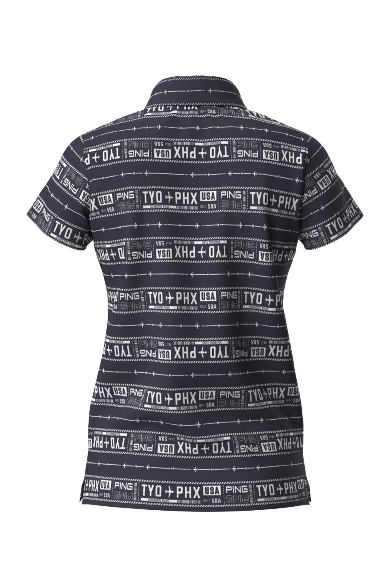 【PING APPAREL】チケット柄ジャガード半袖ポロシャツ <LADIES LINE><NATIVE> (LADIES)