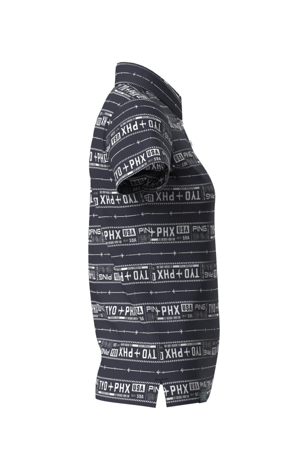 【PING APPAREL】チケット柄ジャガード半袖ポロシャツ <LADIES LINE><NATIVE> (LADIES)