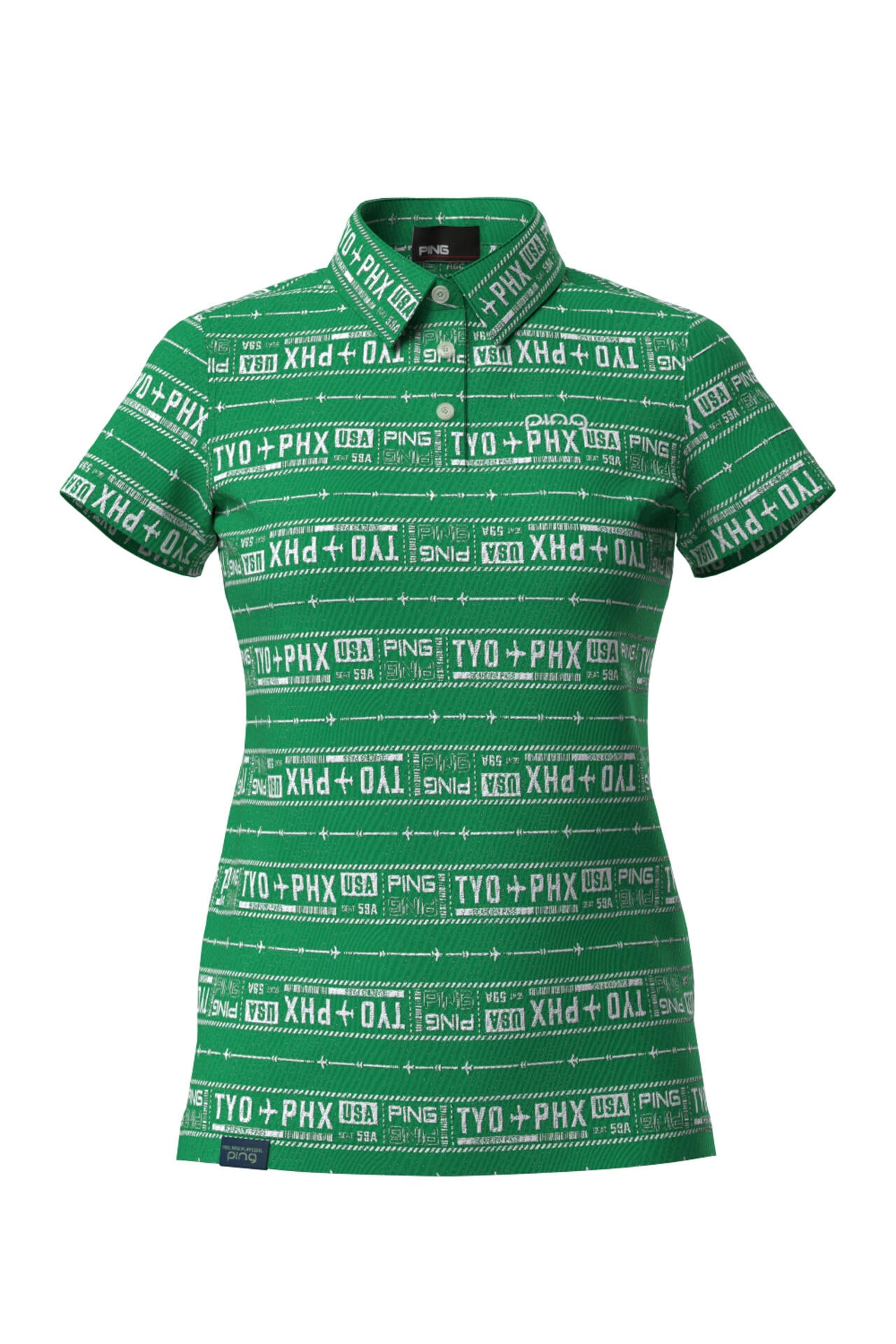 【PING APPAREL】チケット柄ジャガード半袖ポロシャツ <LADIES LINE><NATIVE> (LADIES)