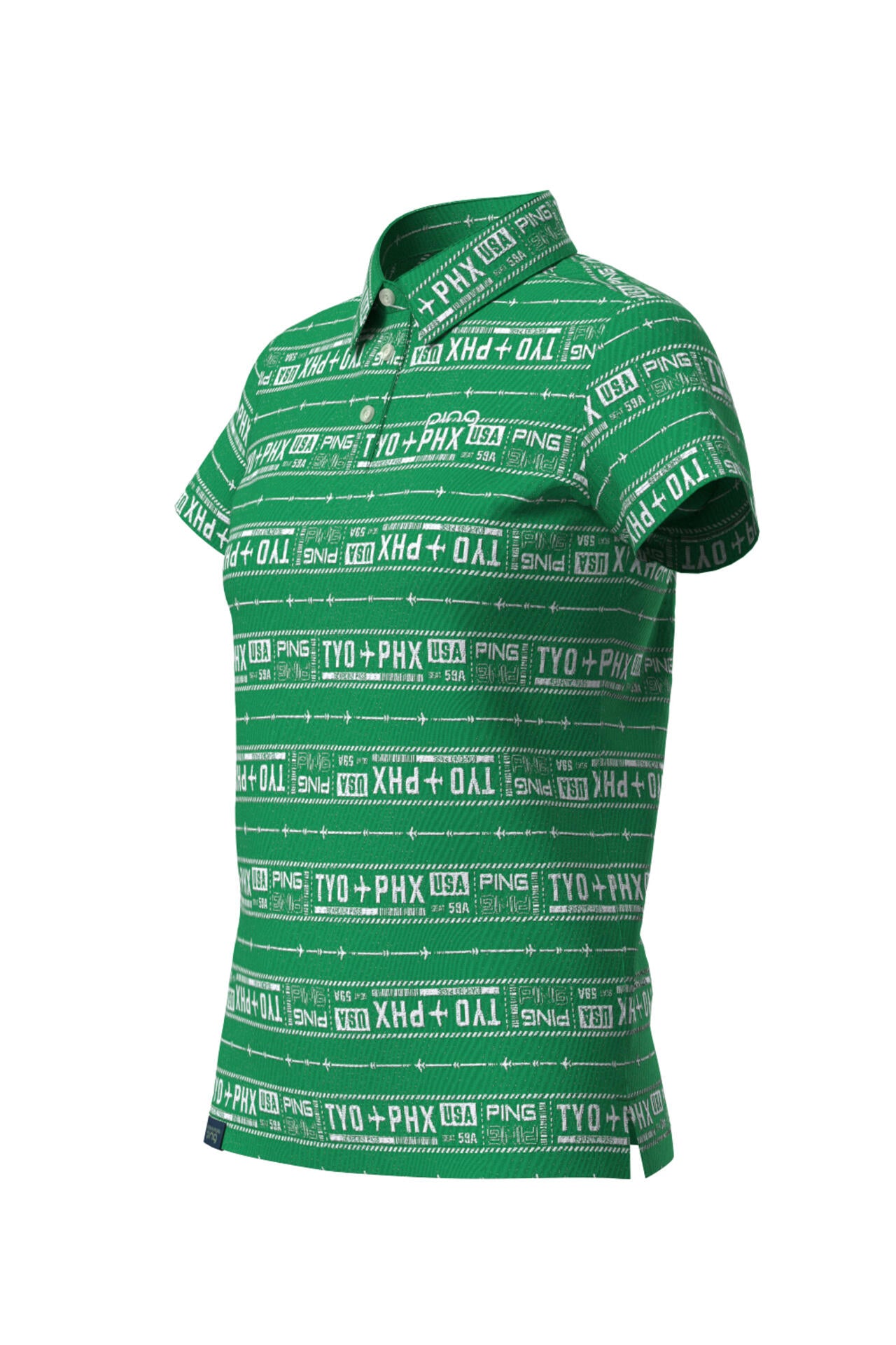 【PING APPAREL】チケット柄ジャガード半袖ポロシャツ <LADIES LINE><NATIVE> (LADIES)