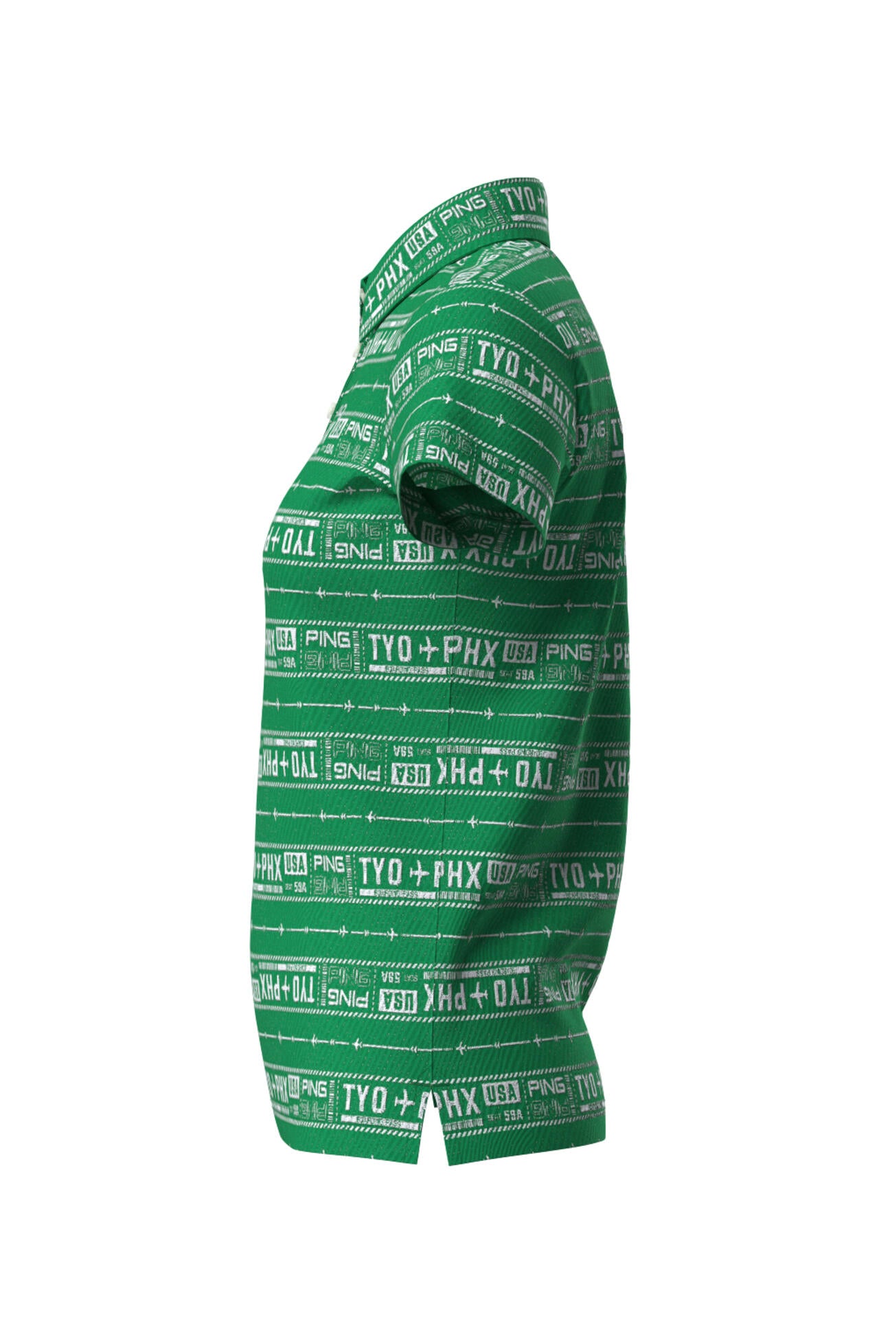 【PING APPAREL】チケット柄ジャガード半袖ポロシャツ <LADIES LINE><NATIVE> (LADIES)