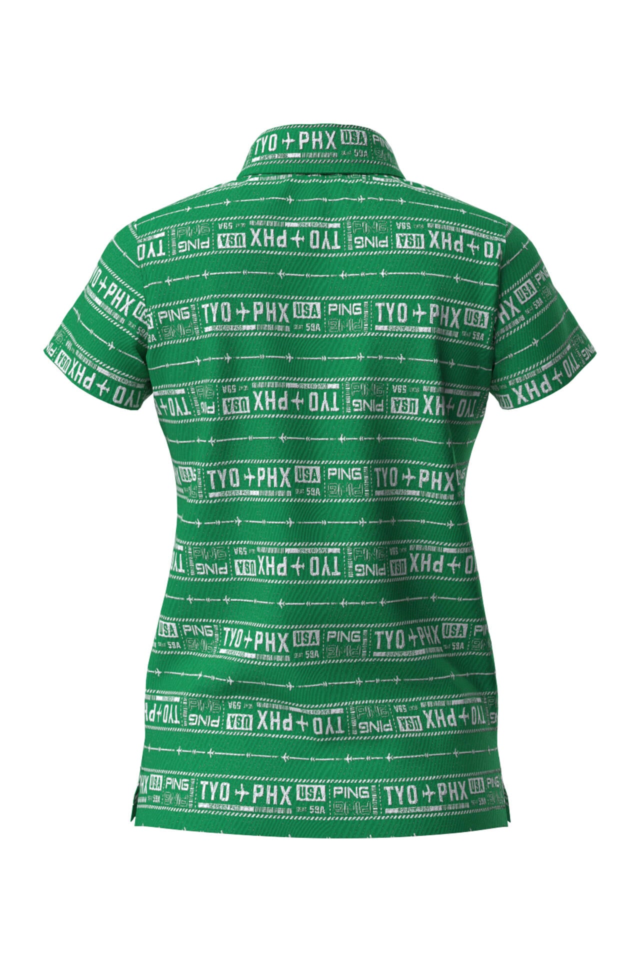 【PING APPAREL】チケット柄ジャガード半袖ポロシャツ <LADIES LINE><NATIVE> (LADIES)