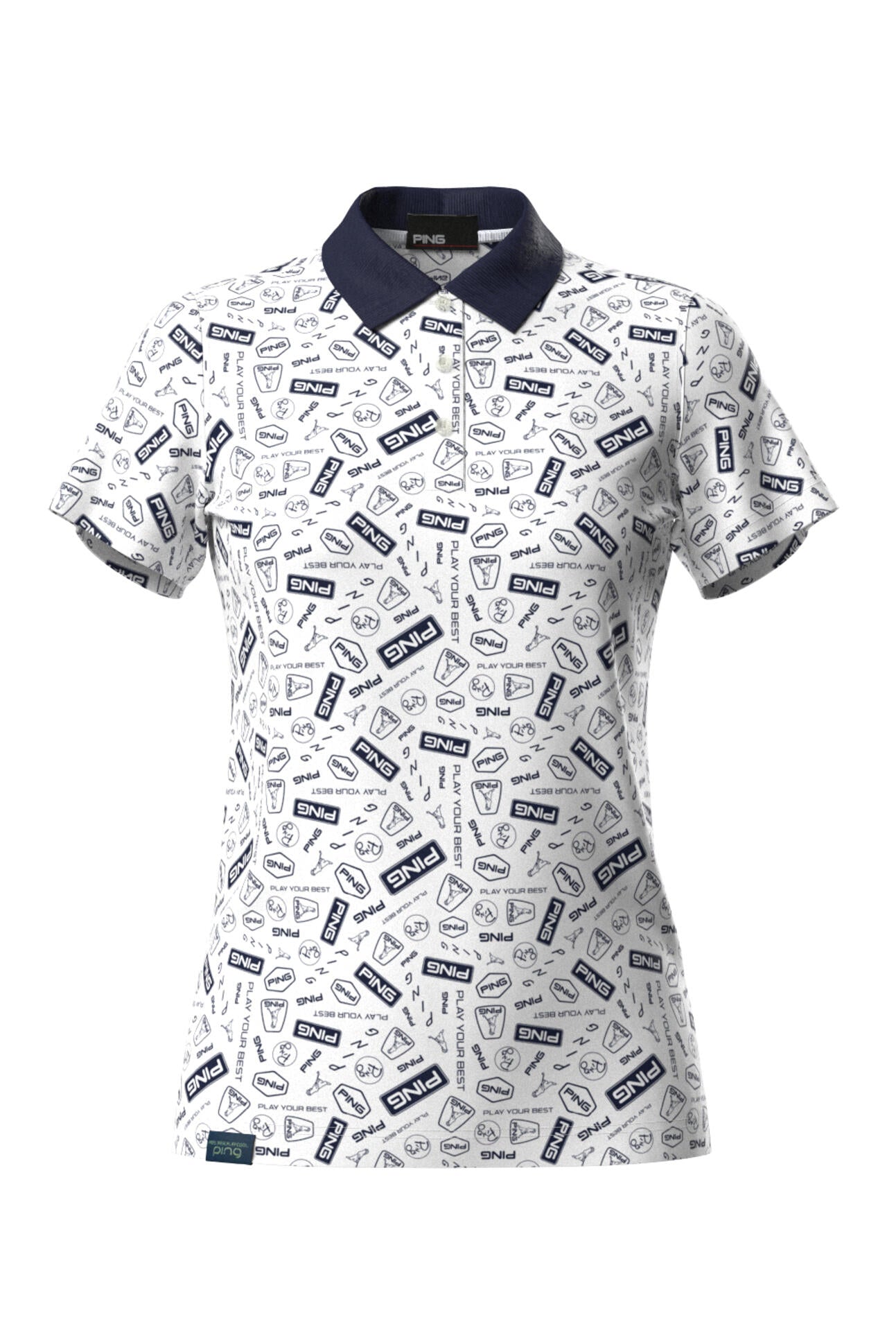 【PING APPAREL】総柄プリント半袖ポロシャツ <LADIES LINE><NATIVE> (LADIES)