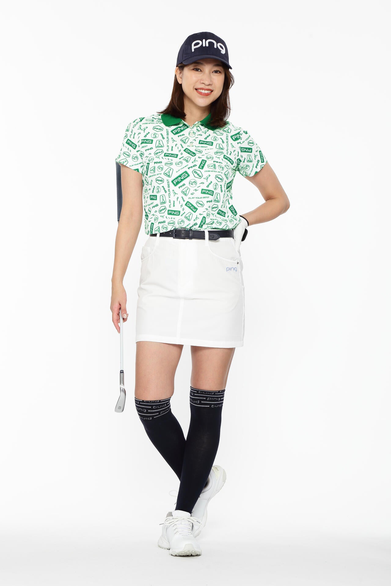 【PING APPAREL】総柄プリント半袖ポロシャツ <LADIES LINE><NATIVE> (LADIES)