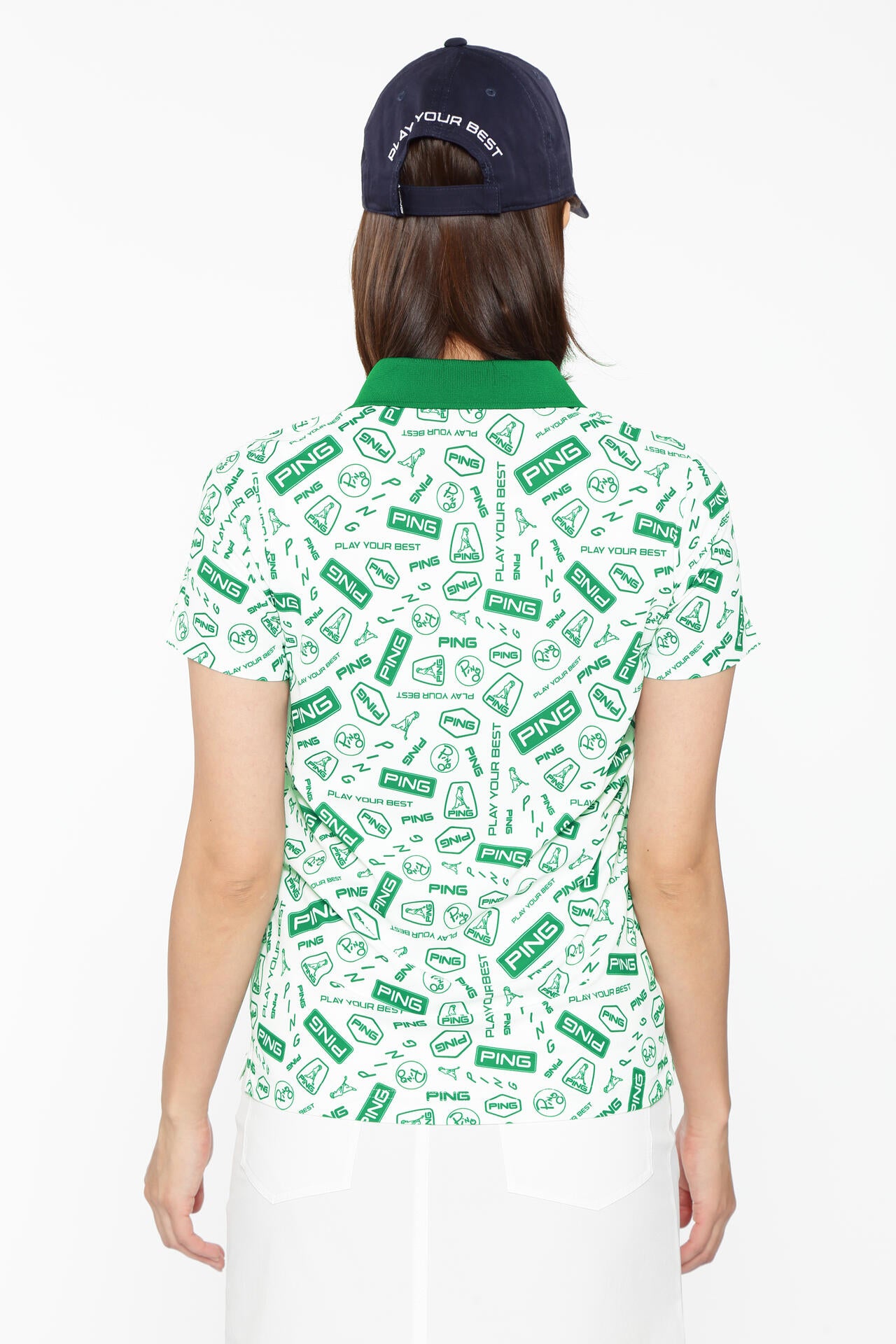 【PING APPAREL】総柄プリント半袖ポロシャツ <LADIES LINE><NATIVE> (LADIES)