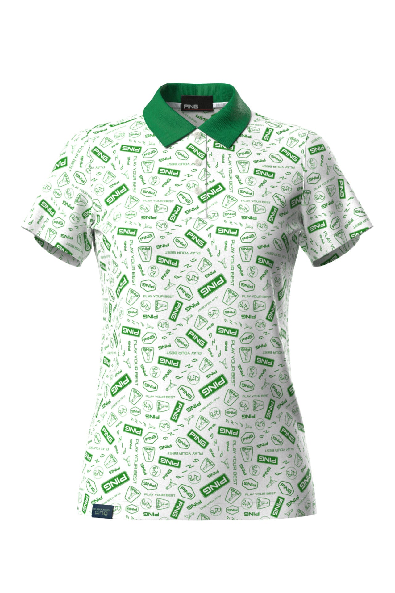 【PING APPAREL】総柄プリント半袖ポロシャツ <LADIES LINE><NATIVE> (LADIES)
