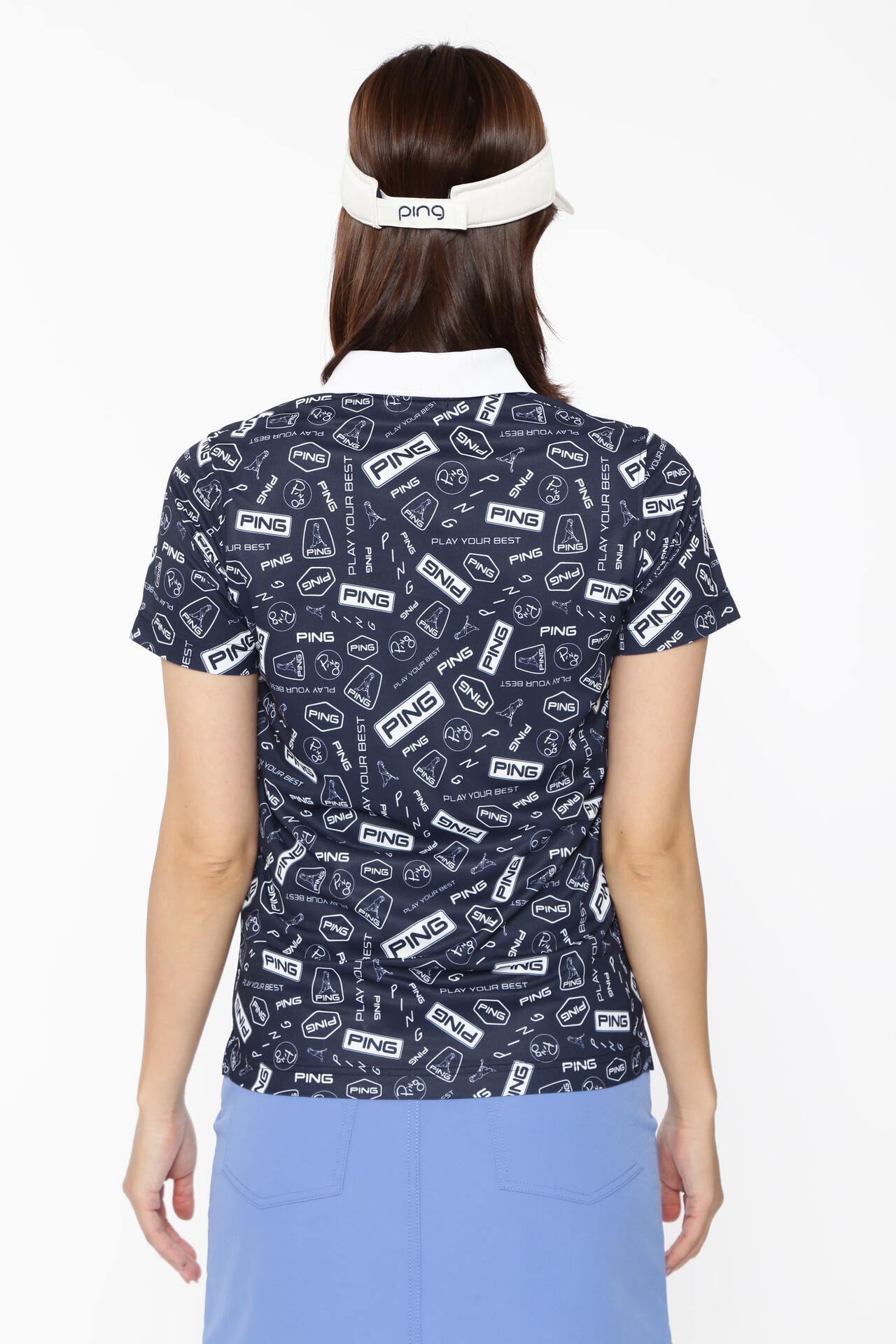 【PING APPAREL】総柄プリント半袖ポロシャツ <LADIES LINE><NATIVE> (LADIES)