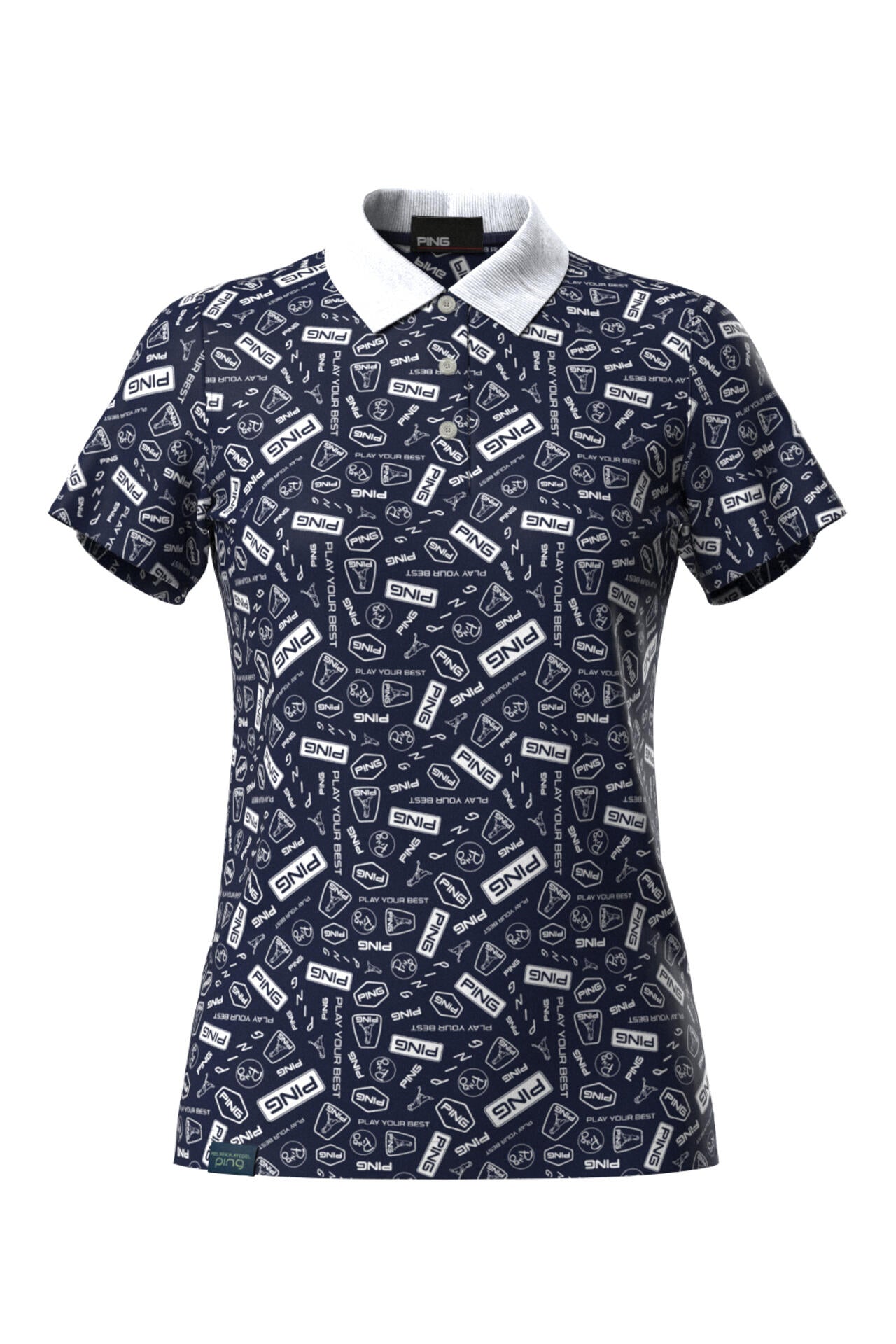 【PING APPAREL】総柄プリント半袖ポロシャツ <LADIES LINE><NATIVE> (LADIES)