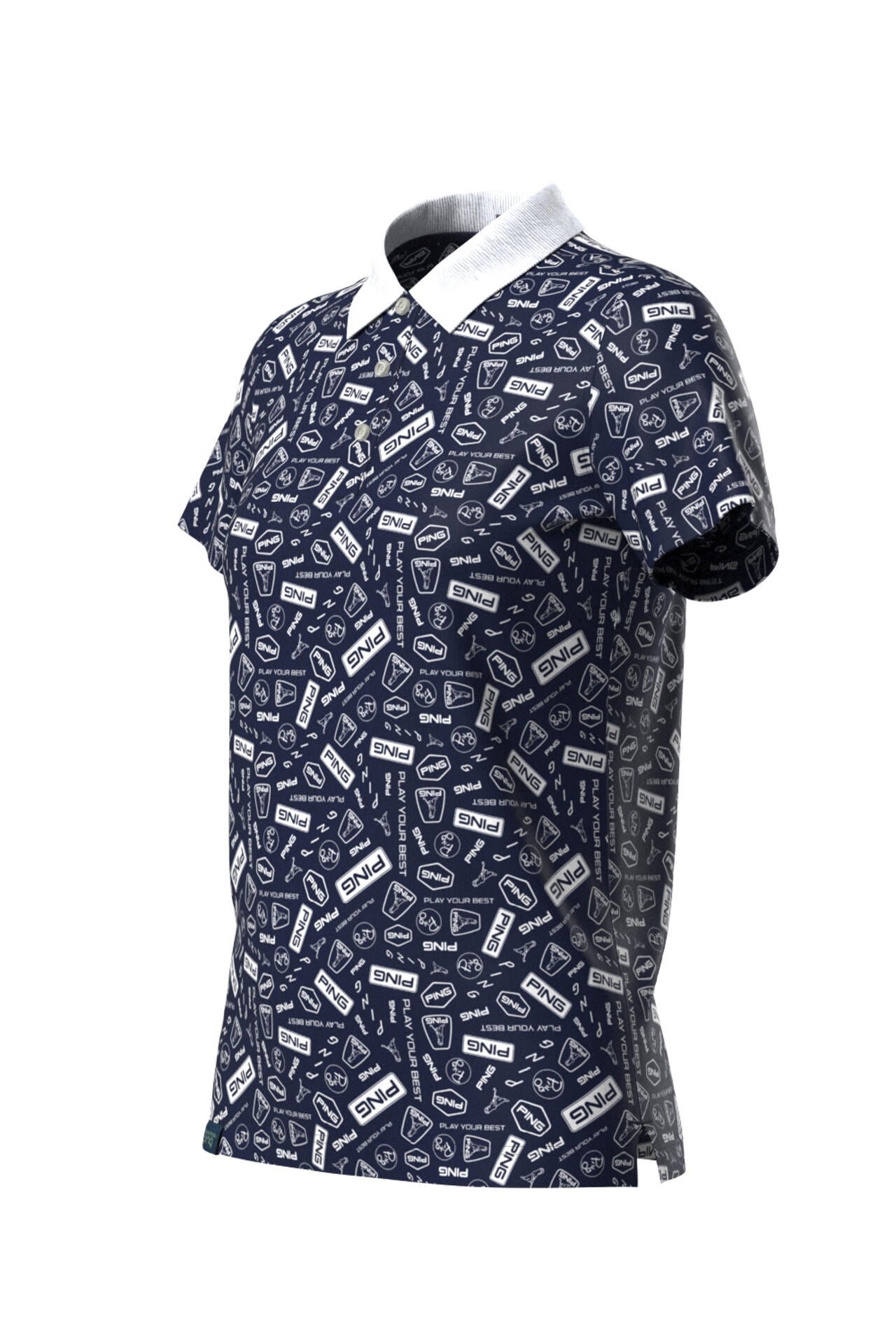 【PING APPAREL】総柄プリント半袖ポロシャツ <LADIES LINE><NATIVE> (LADIES)
