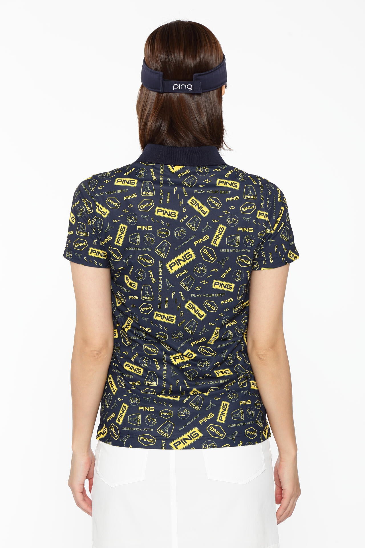 【PING APPAREL】総柄プリント半袖ポロシャツ <LADIES LINE><NATIVE> (LADIES)