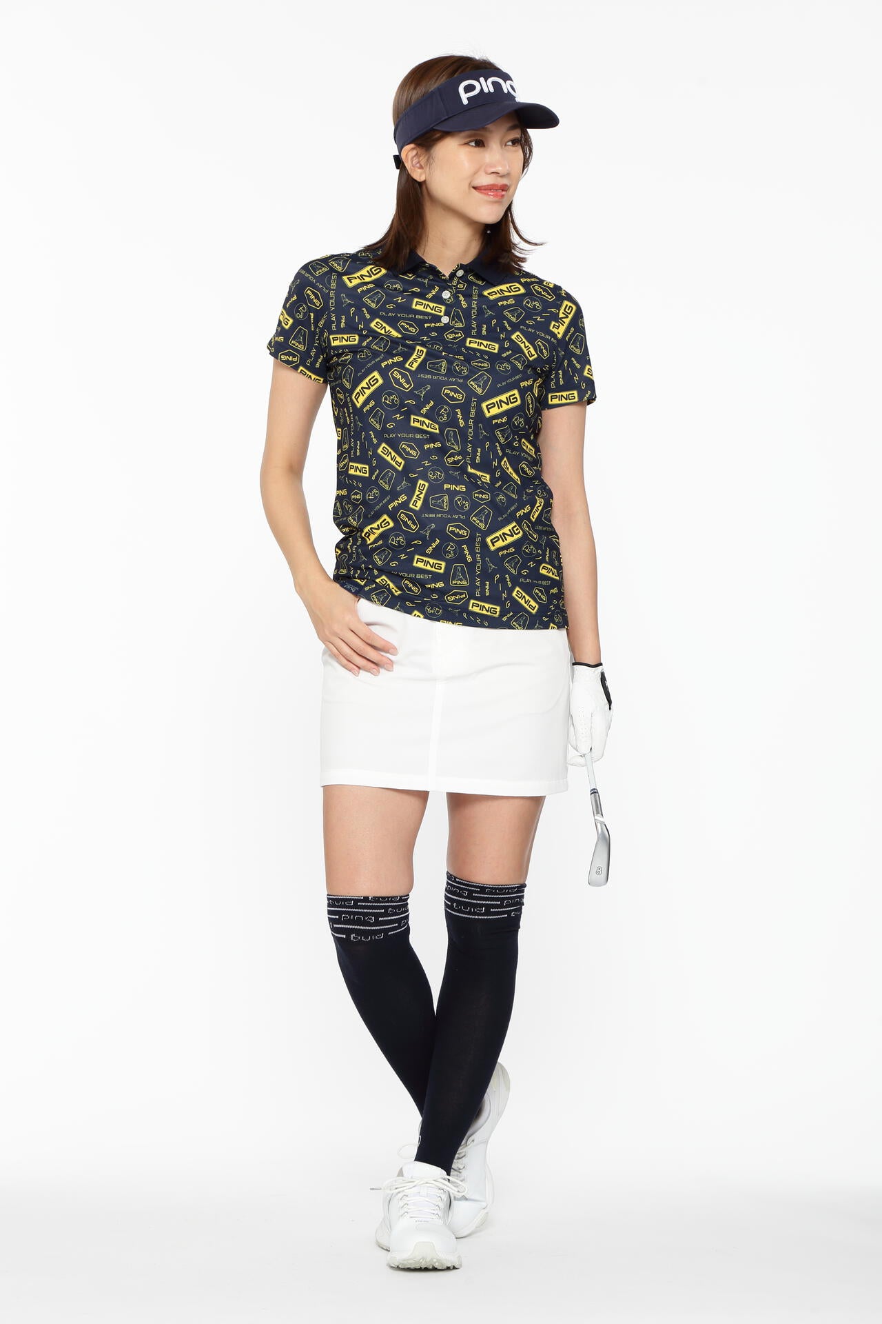 【PING APPAREL】総柄プリント半袖ポロシャツ <LADIES LINE><NATIVE> (LADIES)