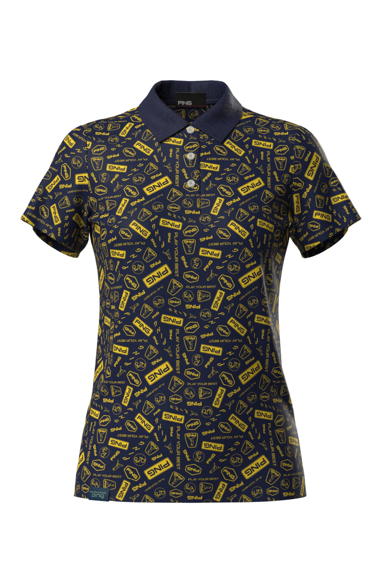 【PING APPAREL】総柄プリント半袖ポロシャツ <LADIES LINE><NATIVE> (LADIES)