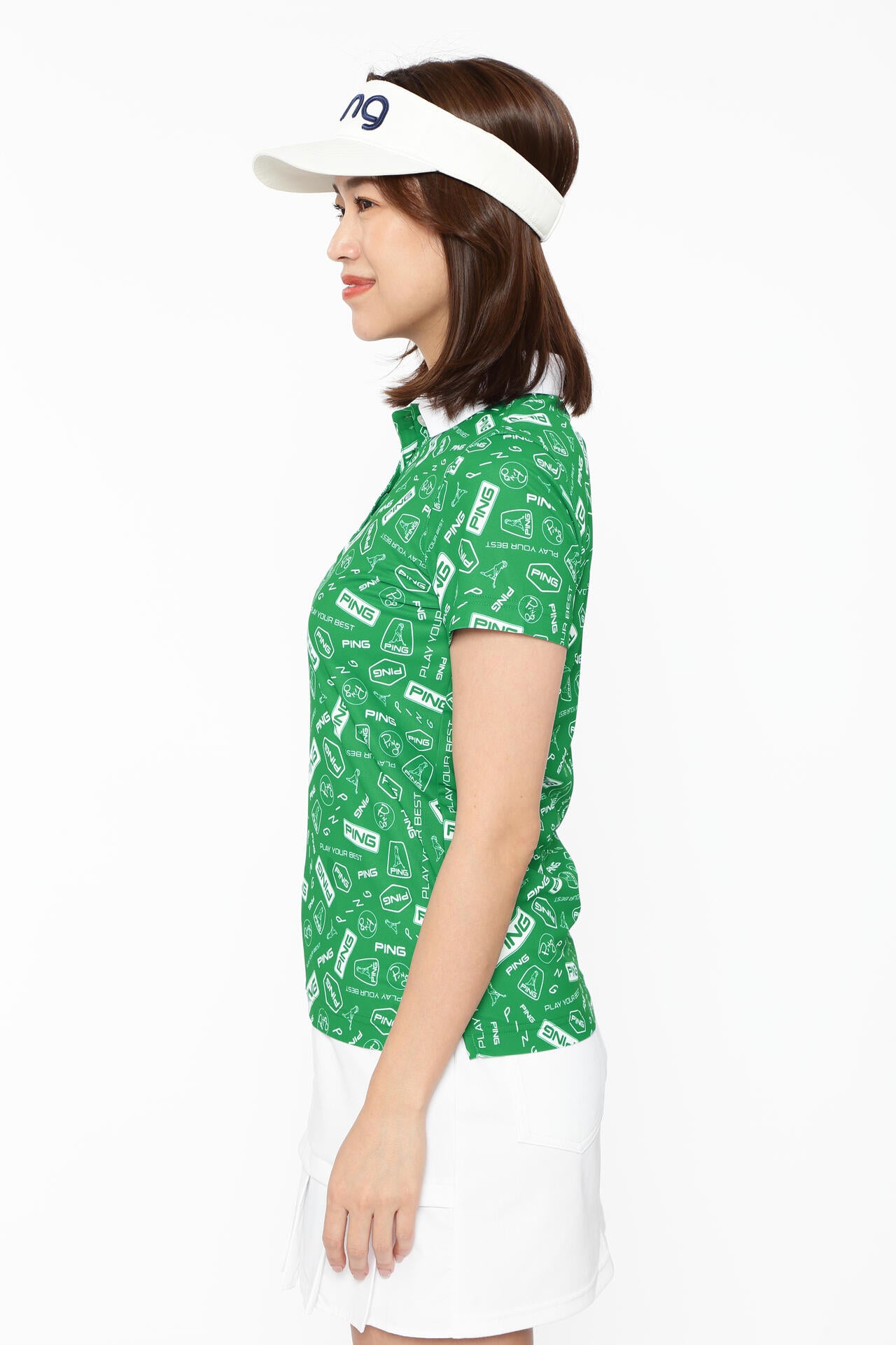 【PING APPAREL】総柄プリント半袖ポロシャツ <LADIES LINE><NATIVE> (LADIES)