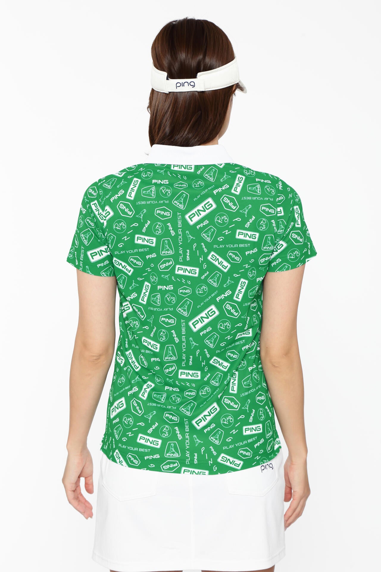 【PING APPAREL】総柄プリント半袖ポロシャツ <LADIES LINE><NATIVE> (LADIES)