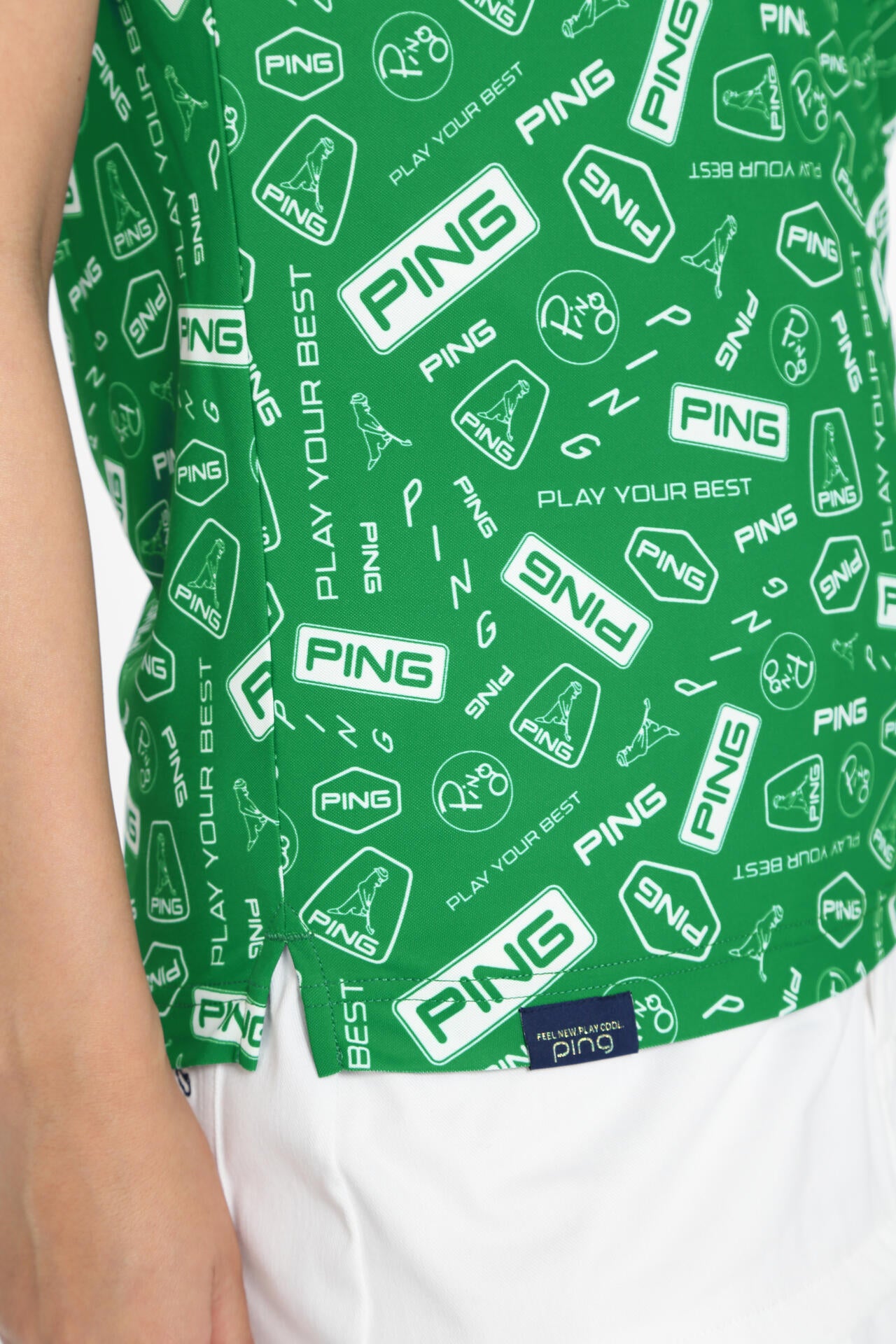 【PING APPAREL】総柄プリント半袖ポロシャツ <LADIES LINE><NATIVE> (LADIES)