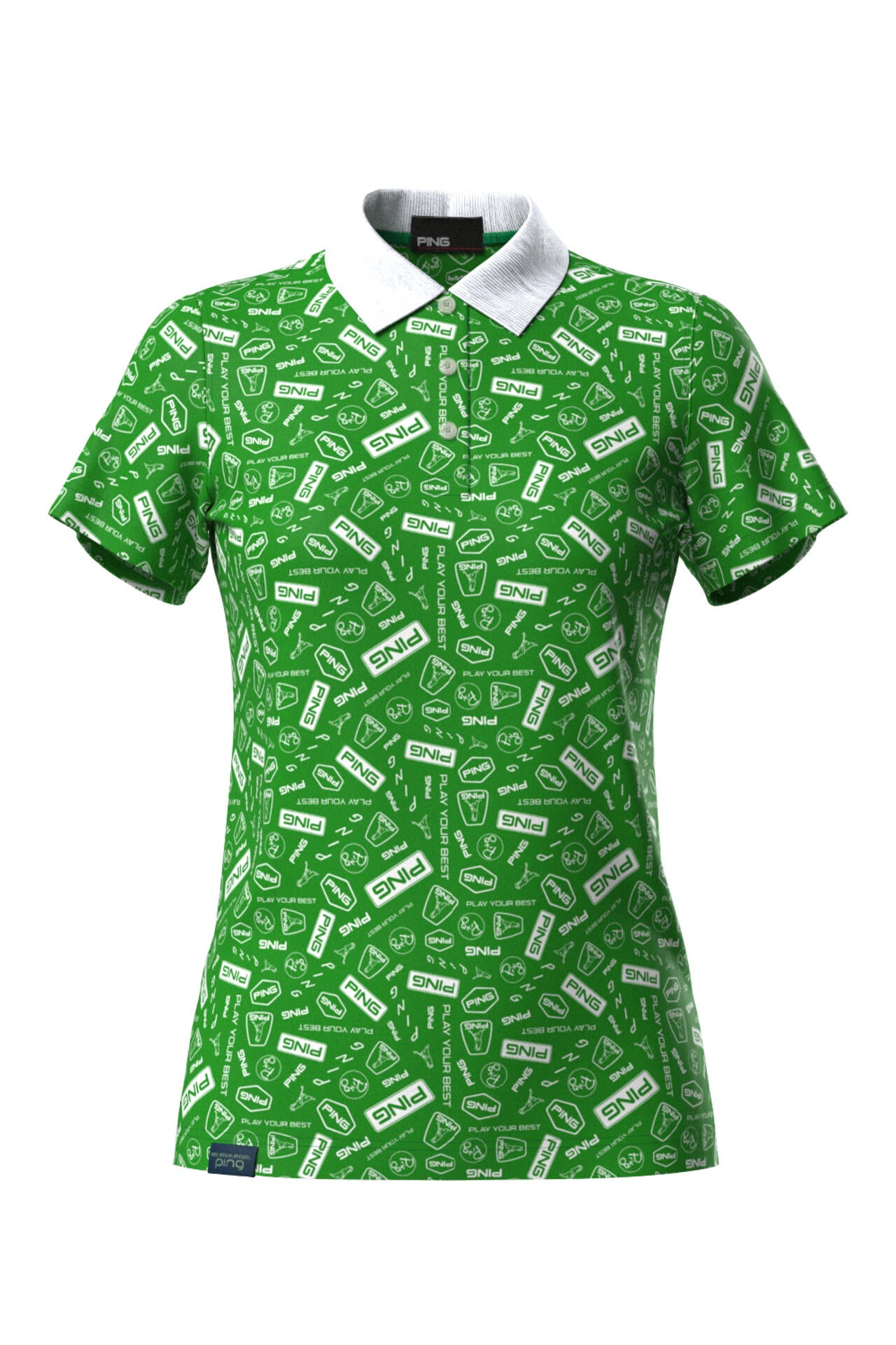 【PING APPAREL】総柄プリント半袖ポロシャツ <LADIES LINE><NATIVE> (LADIES)