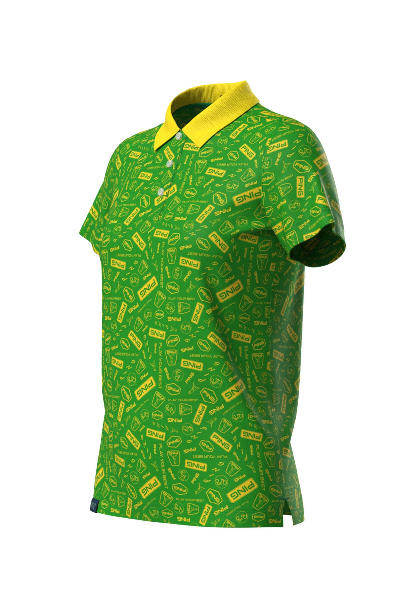 【PING APPAREL】総柄プリント半袖ポロシャツ <LADIES LINE><NATIVE> (LADIES)
