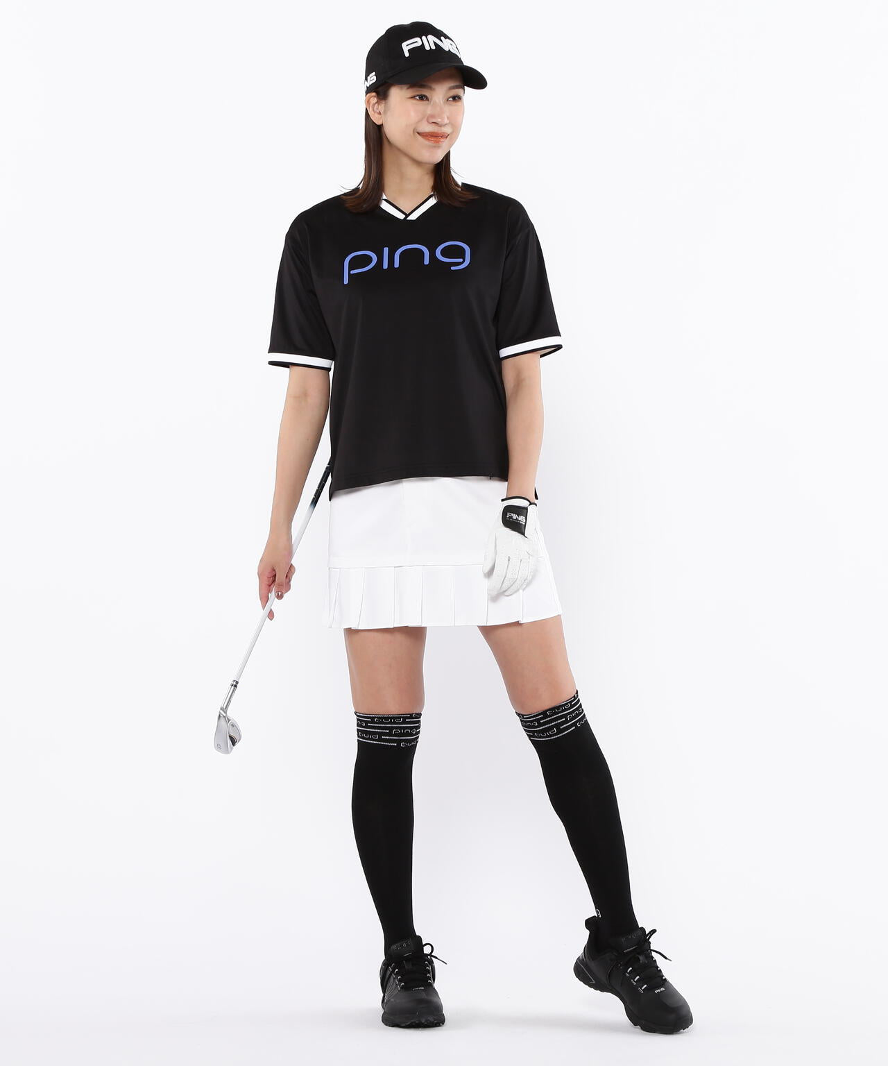 【PING APPAREL】涼風-SUZUKAZE メッシュパネルジャガード半袖ポロシャツ <LADIES LINE> (LADIES)